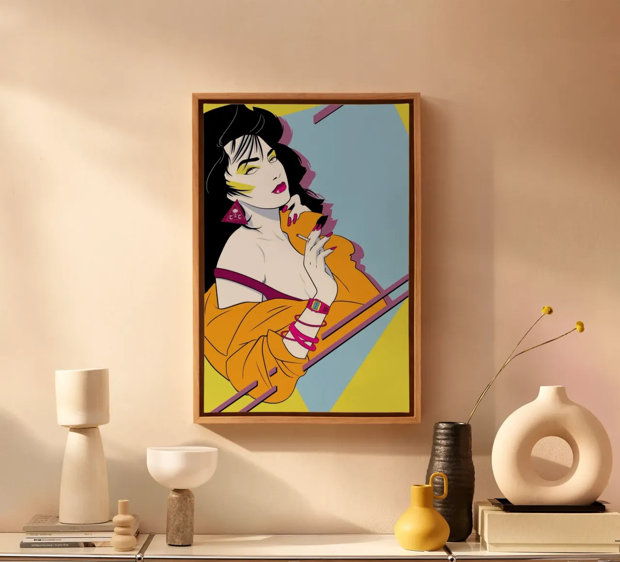 Patrick Nagel art tela da Kabir