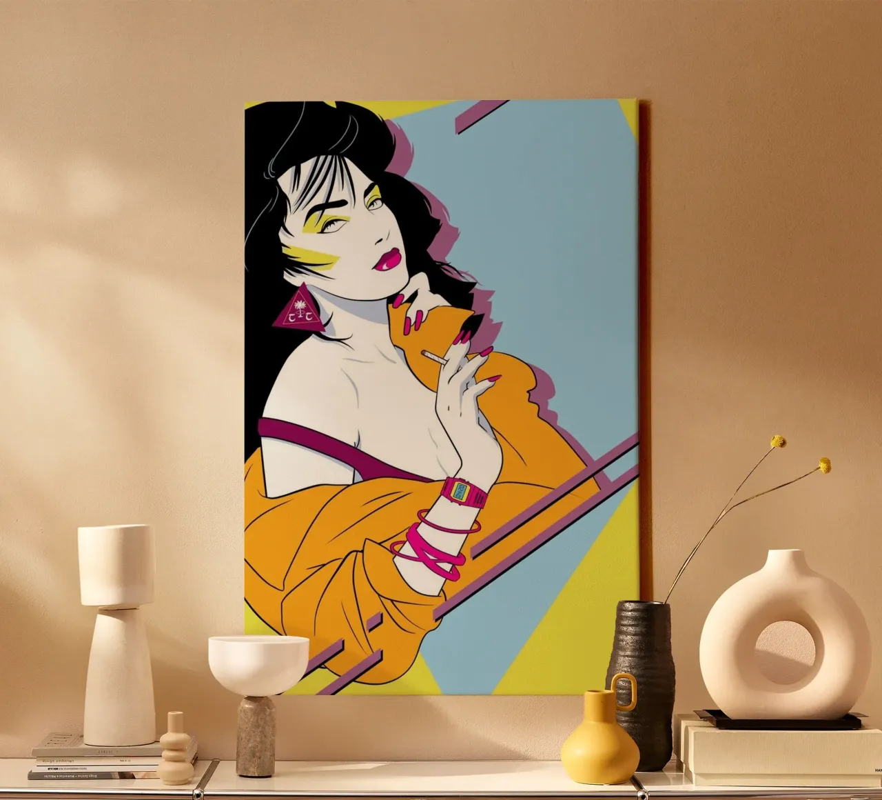 Patrick Nagel art tela da Kabir