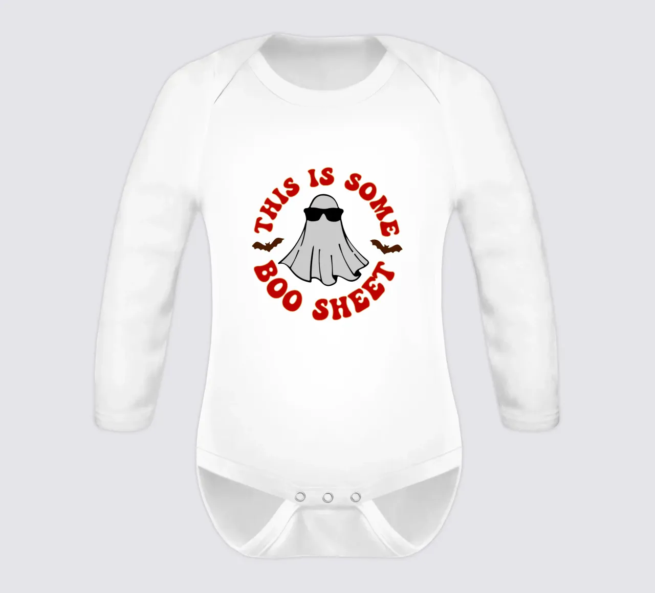 this is some boo sheet funny halloween long-sleeve baby romper by ersanim