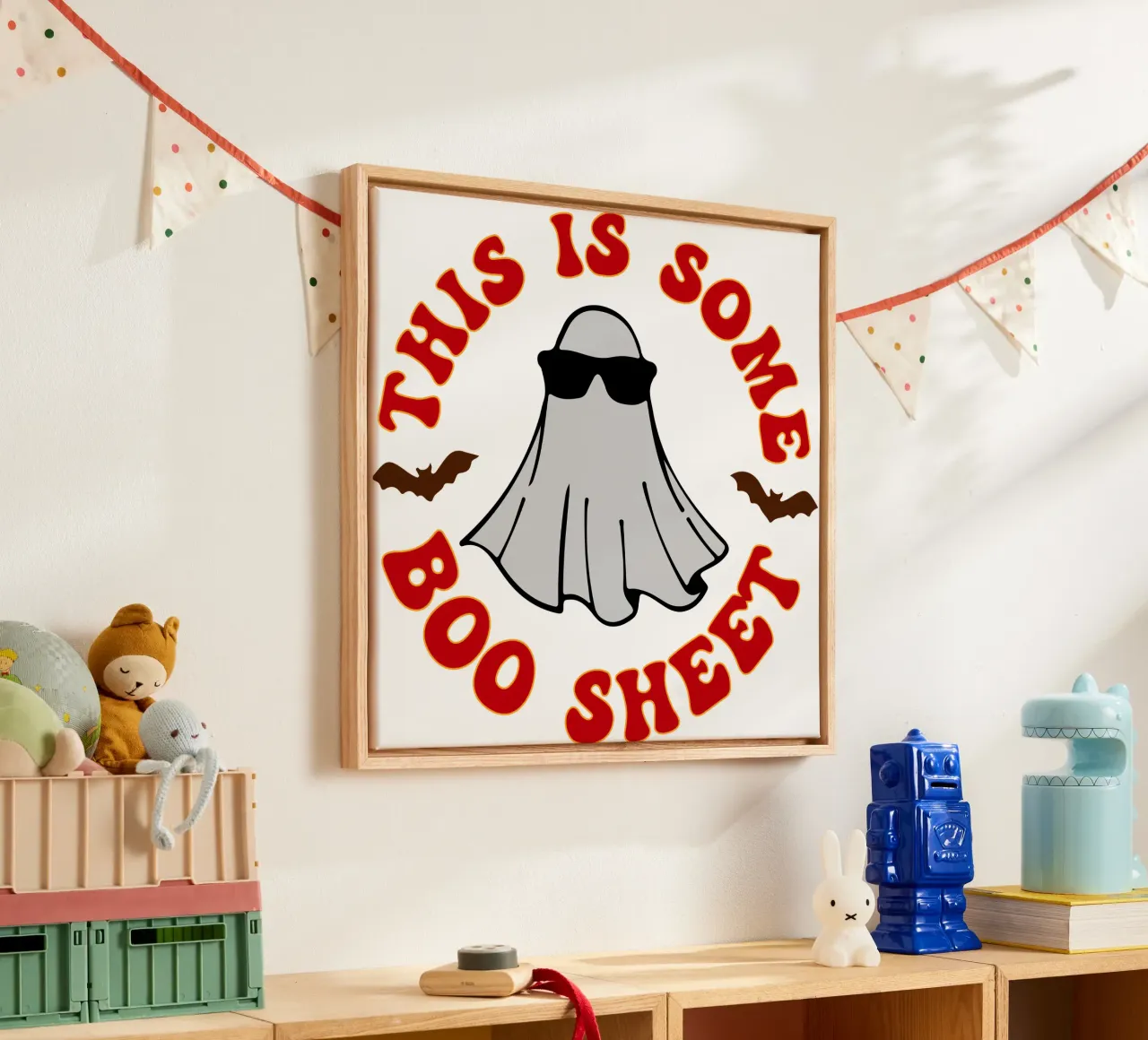 questo è un foglio boo divertente halloween tela con Cornice a cassetta da ersanim