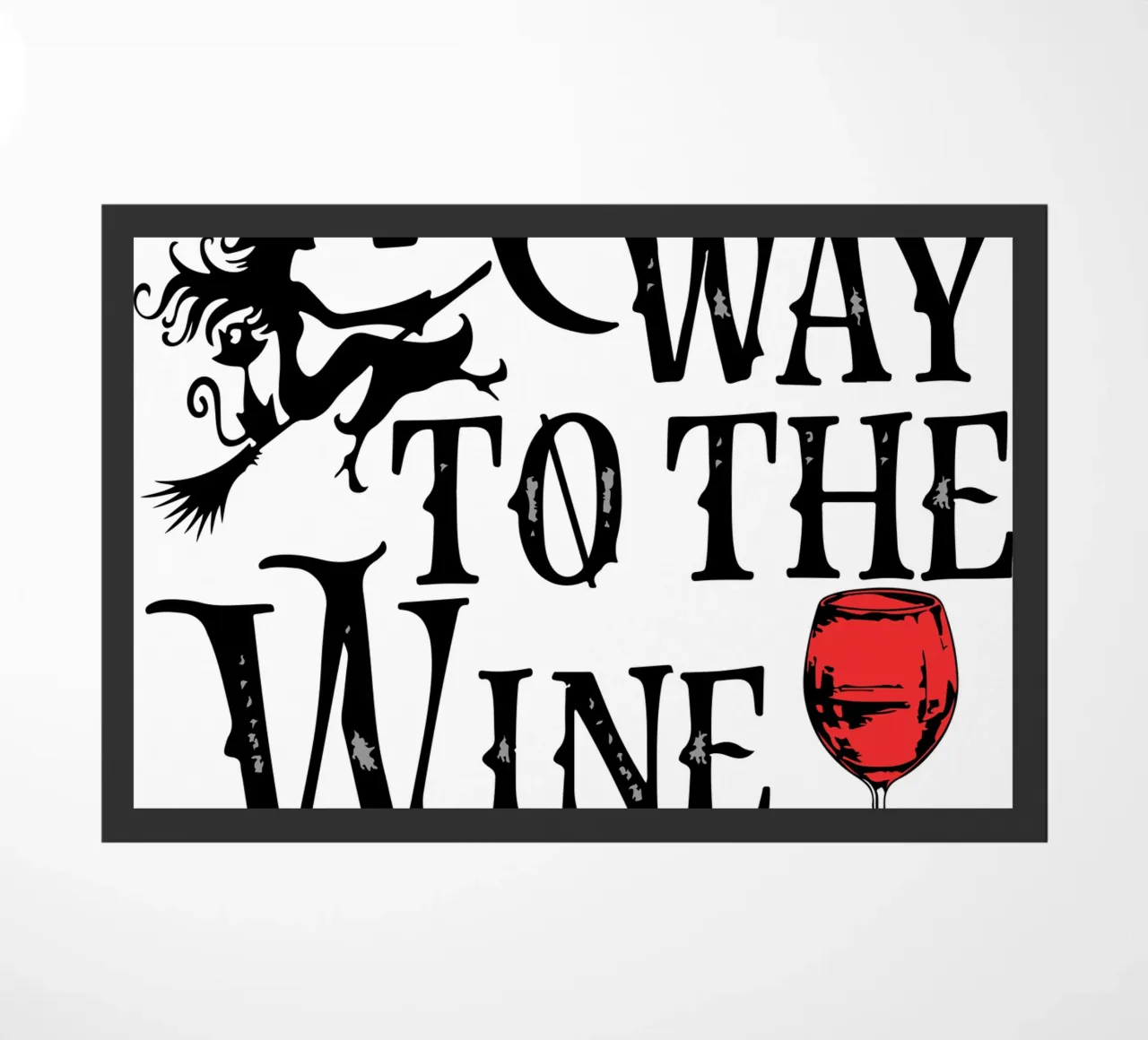witch way to the wine funny halloween doormat by ersanim