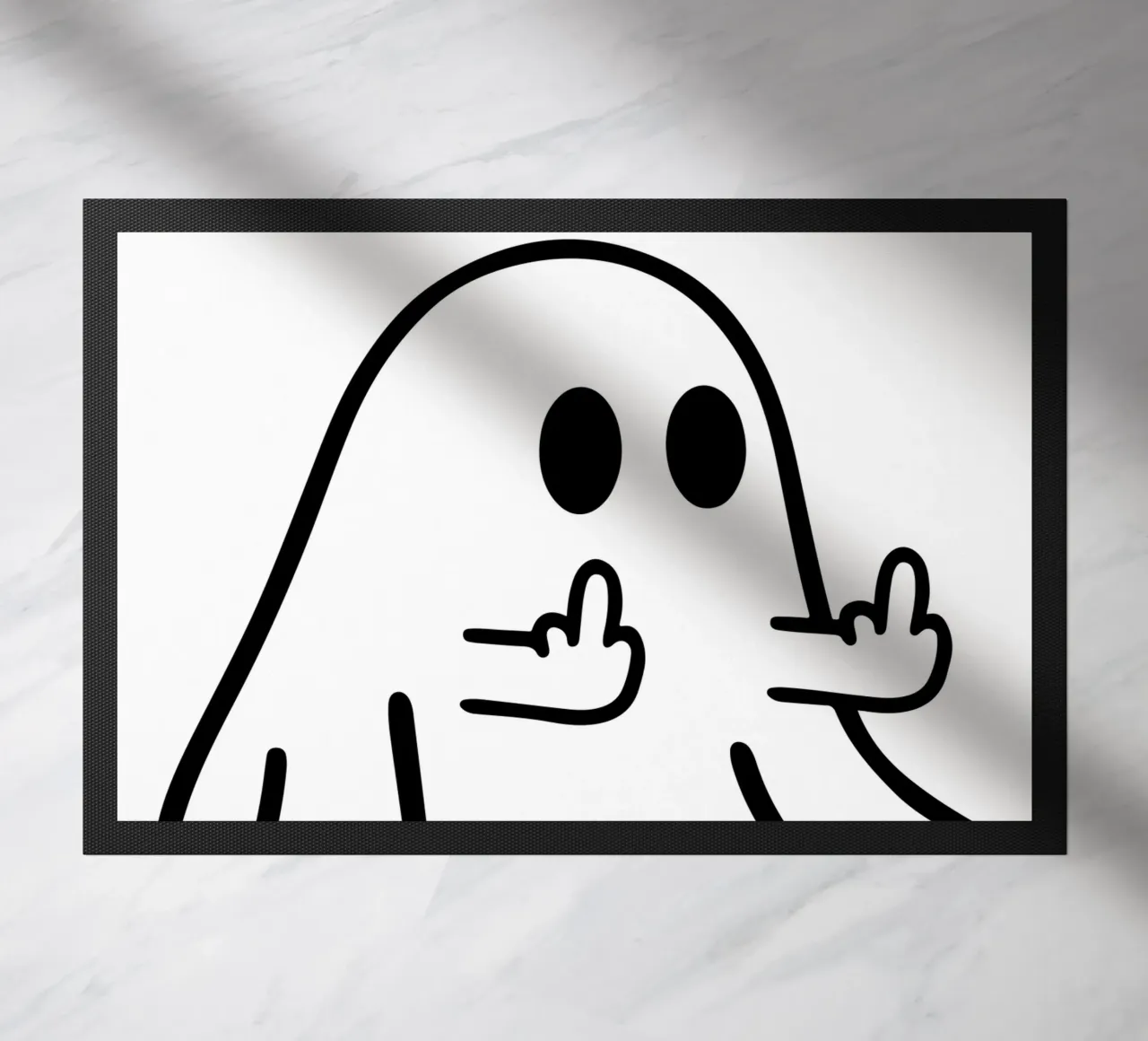 ghsot middle finger doormat by ersanim