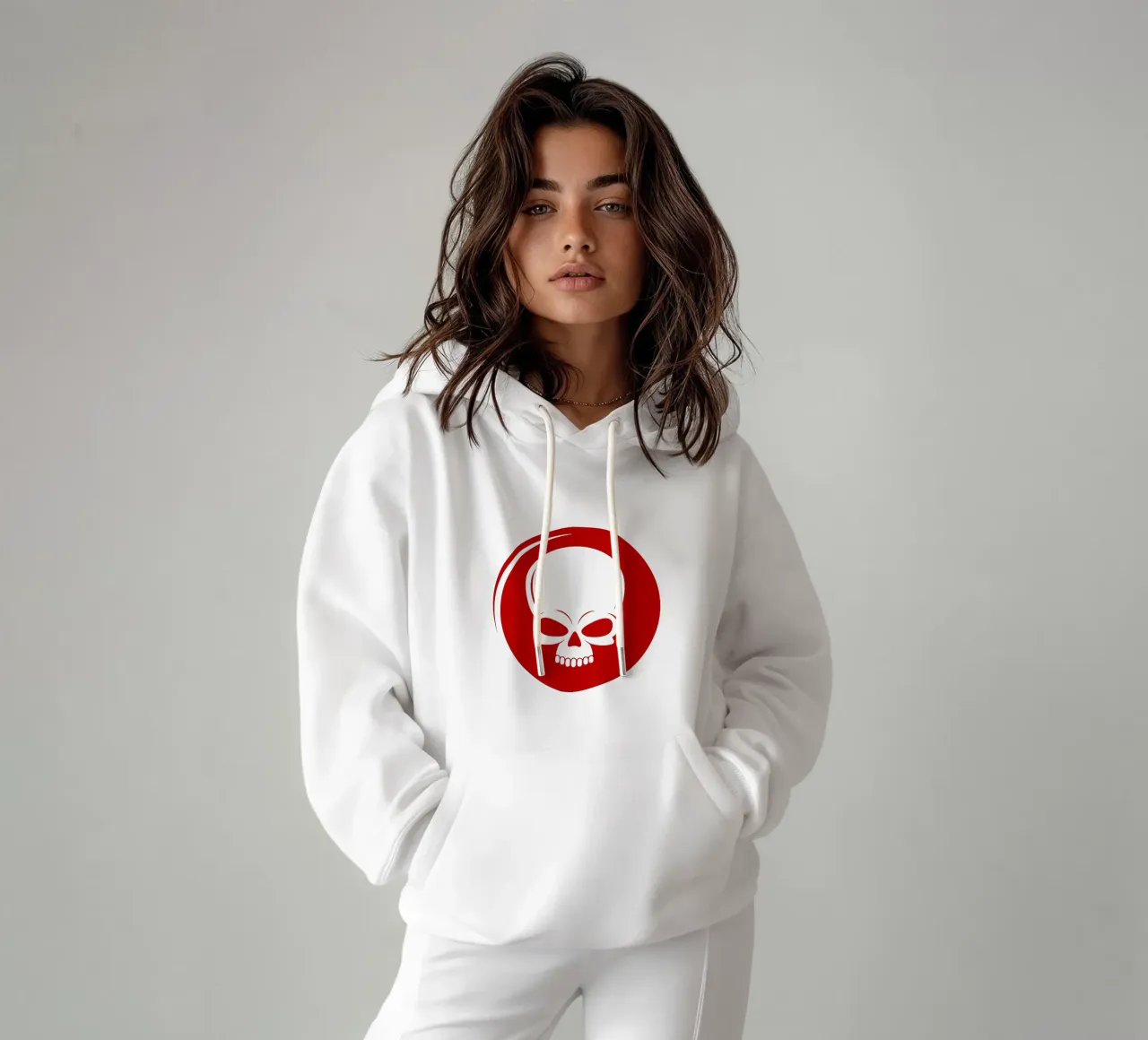 CALAVERA CÍRCULO ROJO sudadera con capucha de ersanim