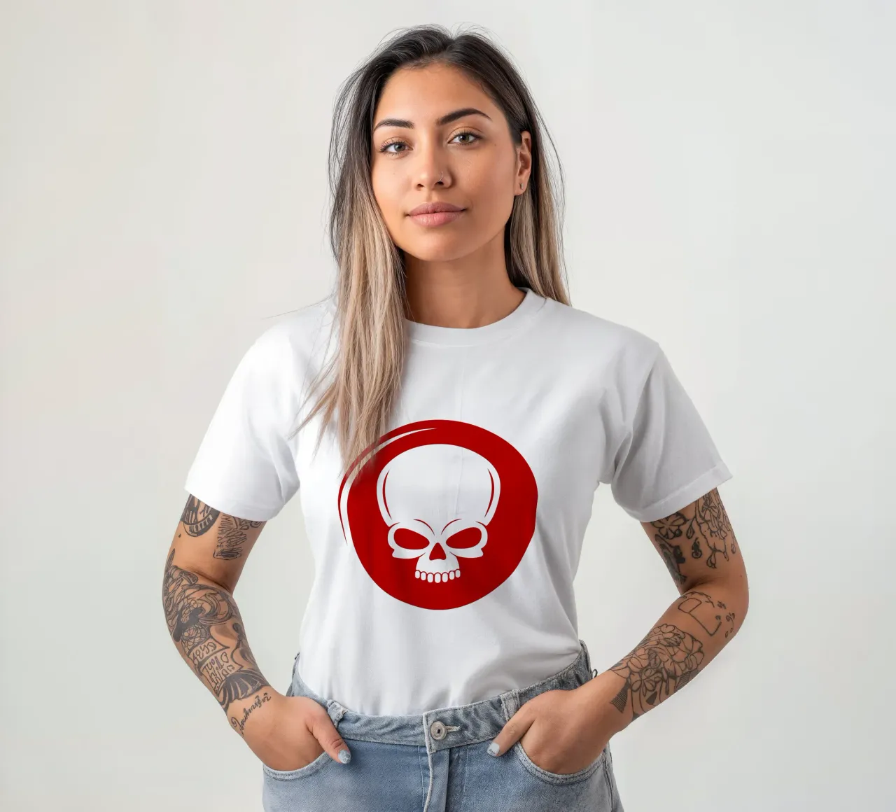 SKULL RED CIRCLE t-shirt by ersanim