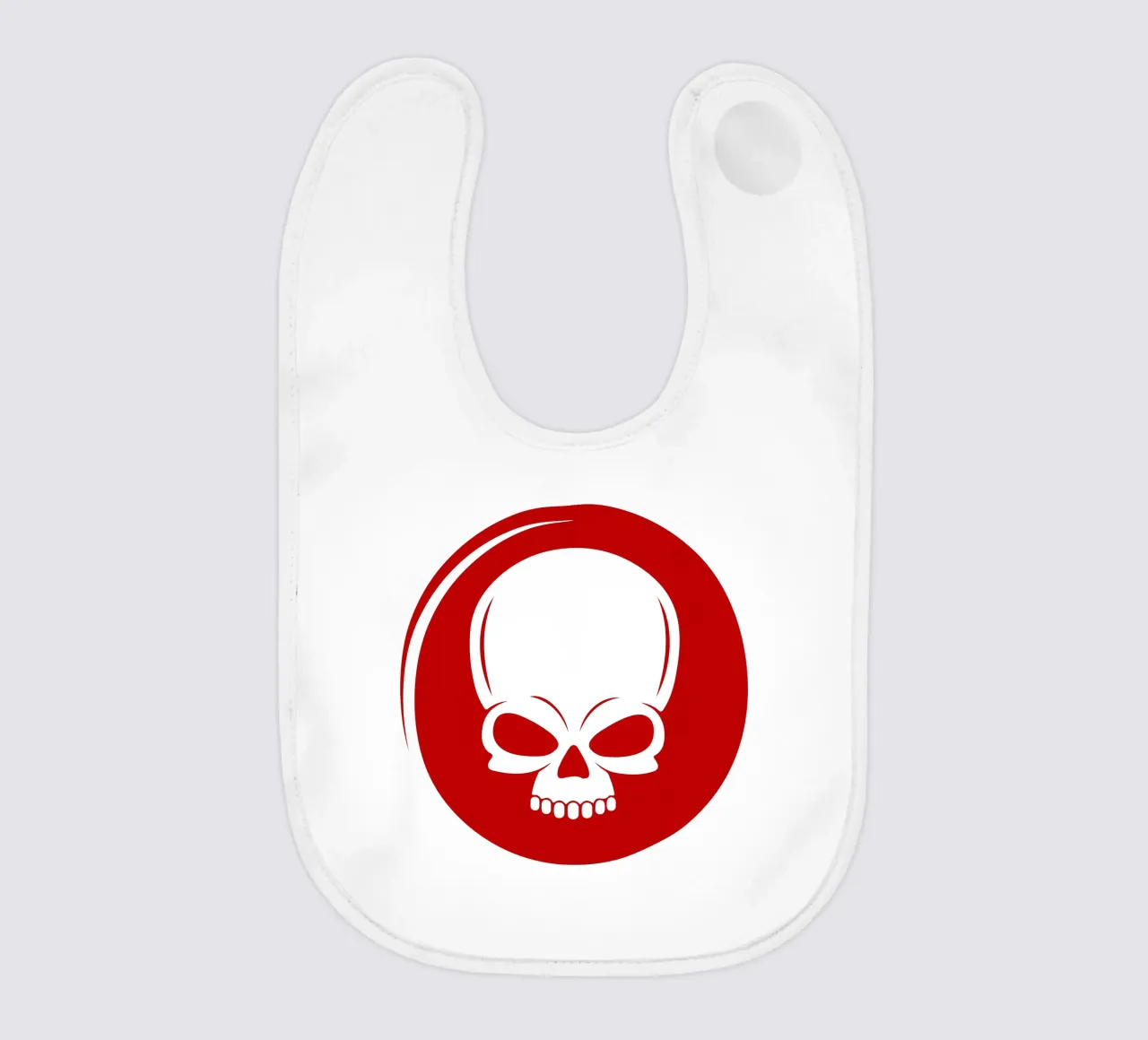 SKULL RED CIRCLE baby bib by ersanim