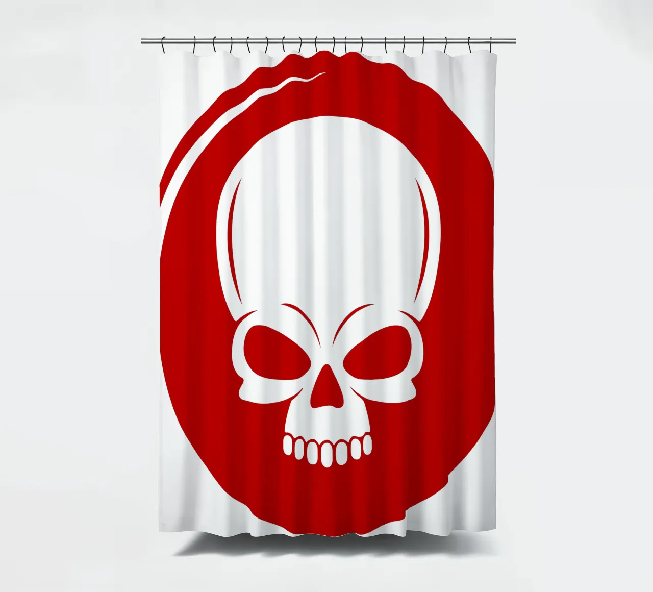 SKULL RED CIRCLE shower curtain by ersanim