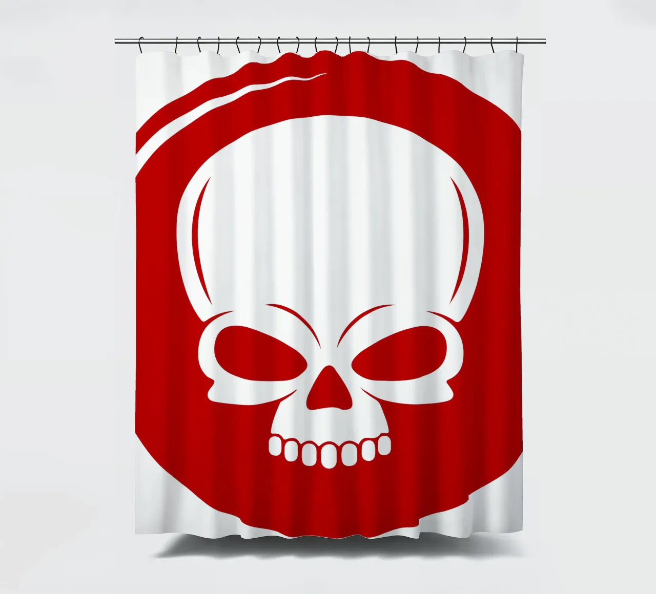 SKULL RED CIRCLE shower curtain by ersanim