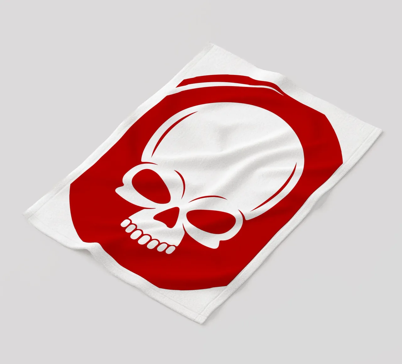 SKULL RED CIRCLE fleece blanket by ersanim