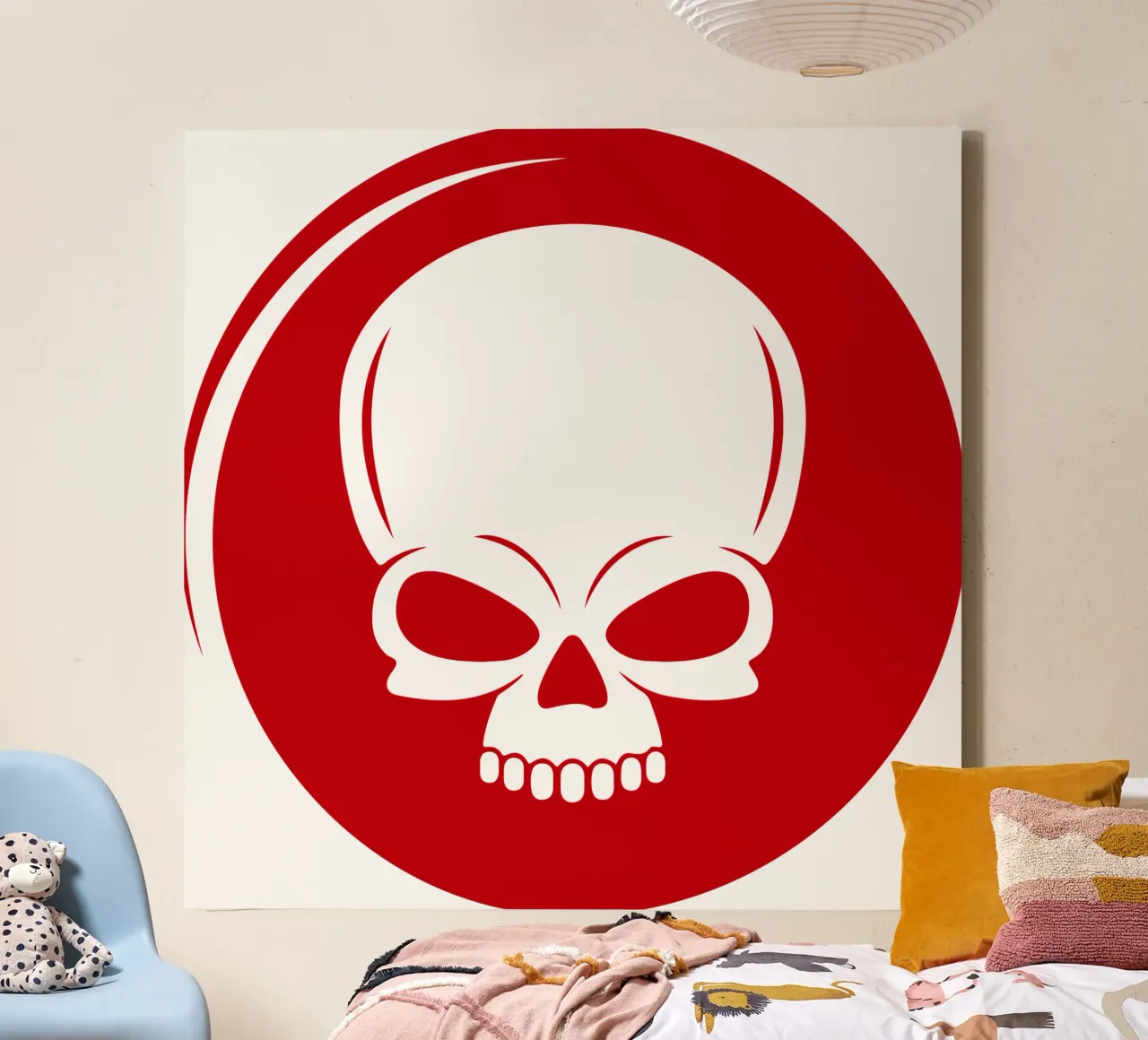 SKULL RED CIRCLE canvas by ersanim