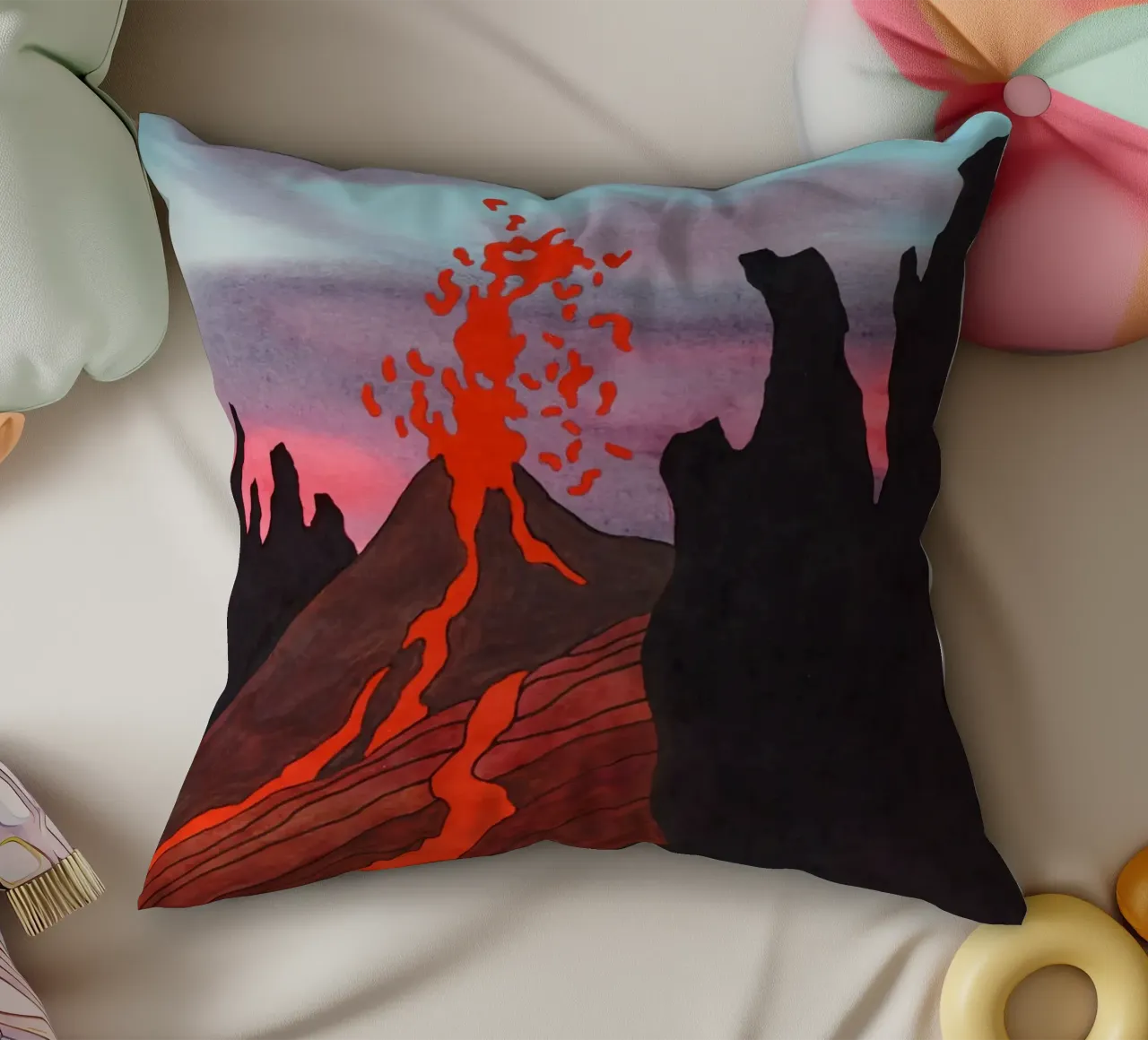 Ken Price Eruption continue non observée coussin de Marcobarshop
