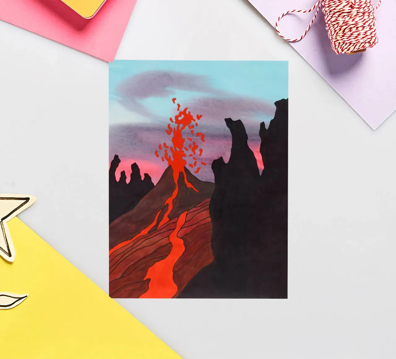 Ken Price Eruption continue non observée autocollant de Marcobarshop