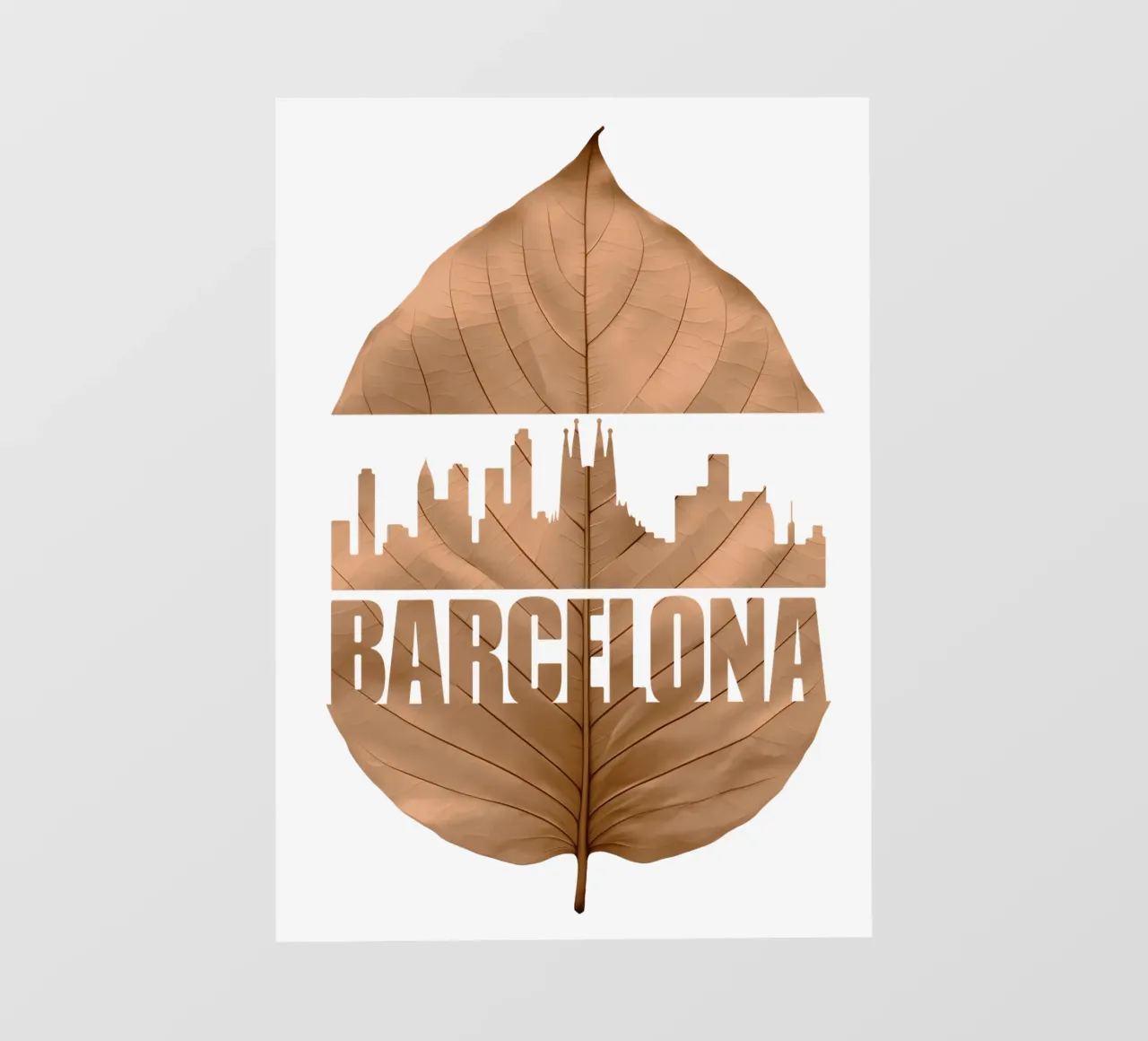 skyline della città di barcellona ilustrazione di taglio della foglia telo in pvc da kahfiza