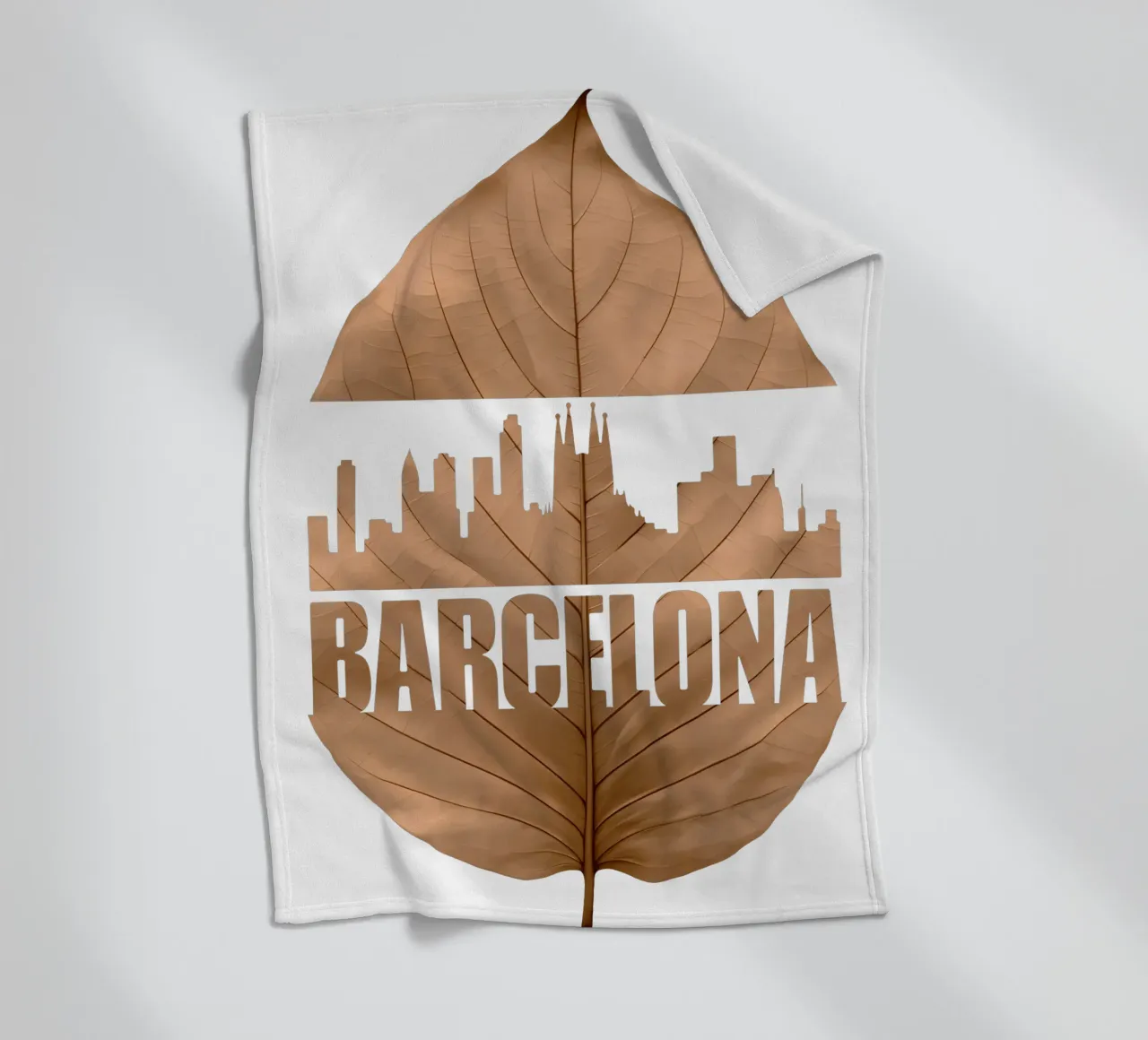 skyline della città di barcellona ilustrazione di taglio della foglia coperta in pile da kahfiza