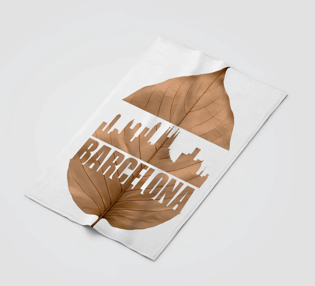 skyline della città di barcellona ilustrazione di taglio della foglia coperta in pile da kahfiza