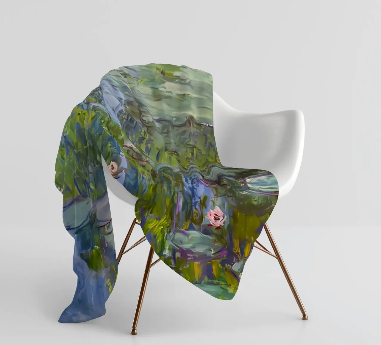 Water lilies fleece blanket by D1 Shop