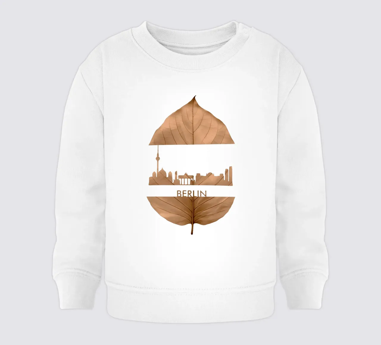 skyline della città di berlino taglio di foglie ilustrazione felpa neonato da kahfiza