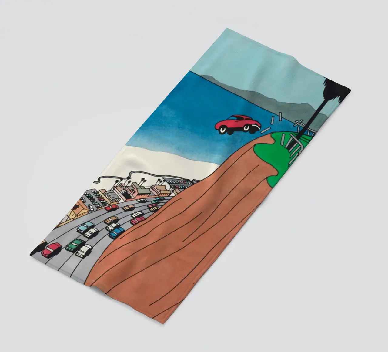 Tuffo in auto di Ken Price telo mare da Marcobarshop