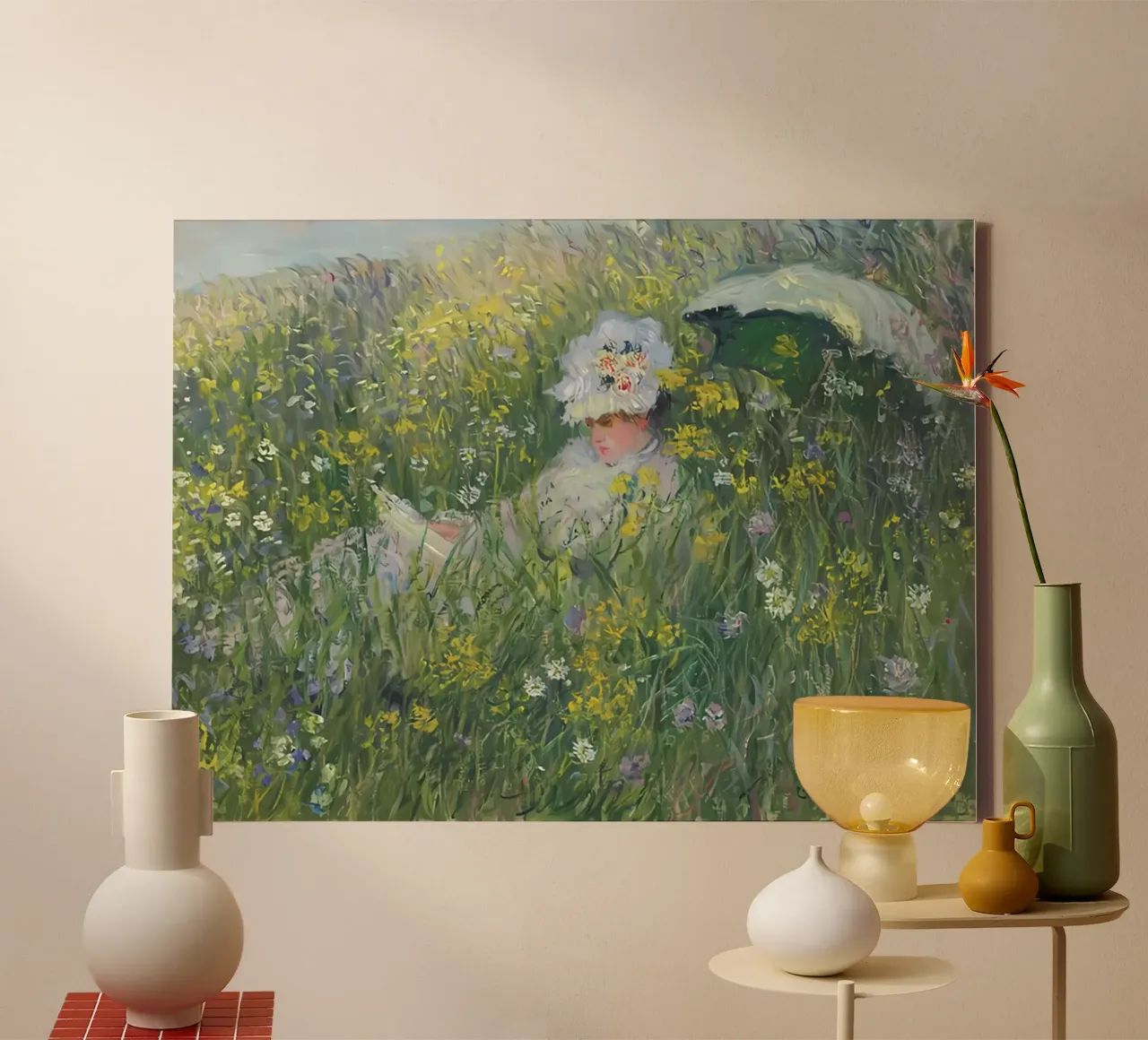 In de weide - 1876 canvas met Baklijst van D1 Shop