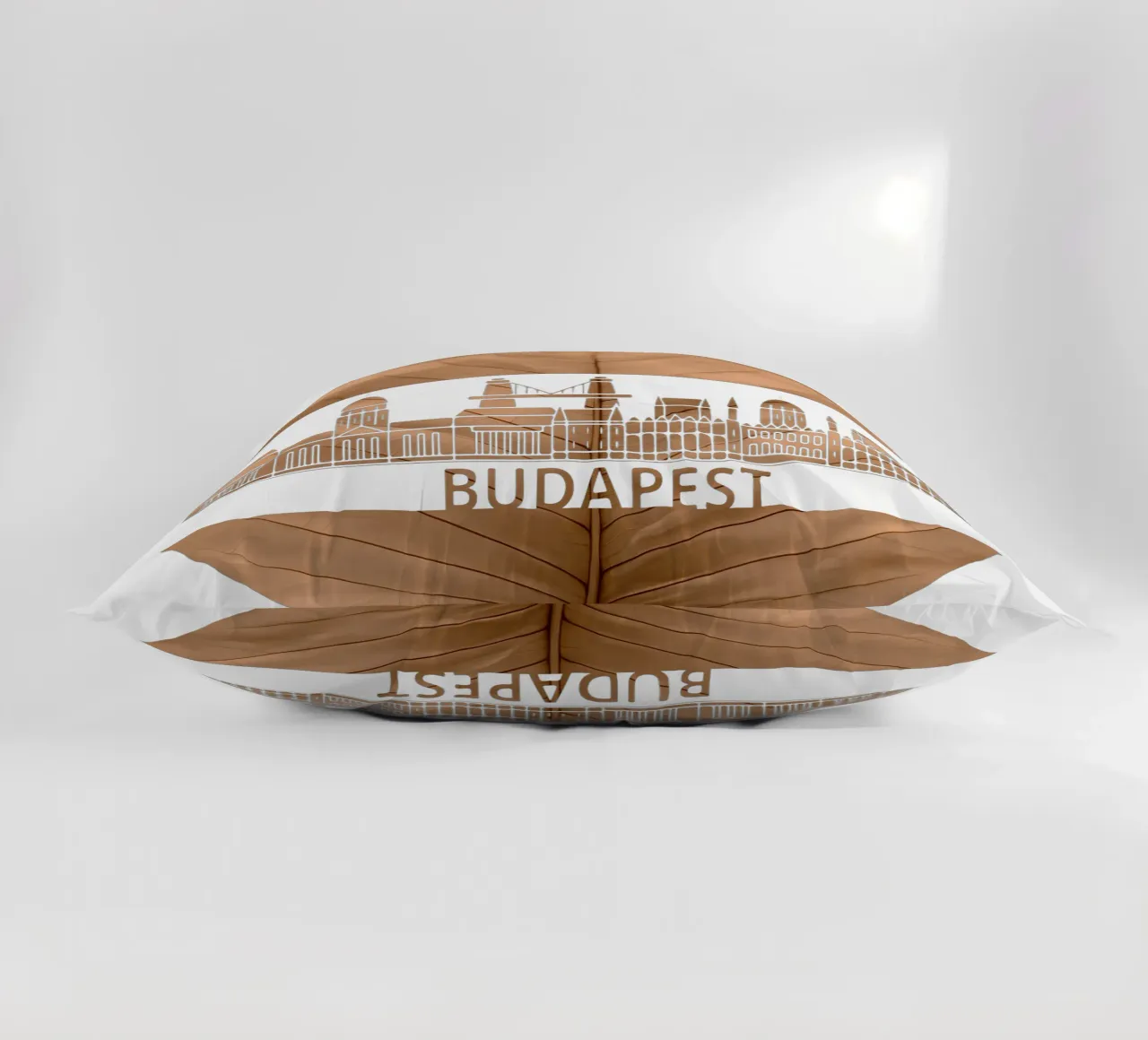 skyline della città di budapest ilustrazione di taglio della foglia cuscino da kahfiza