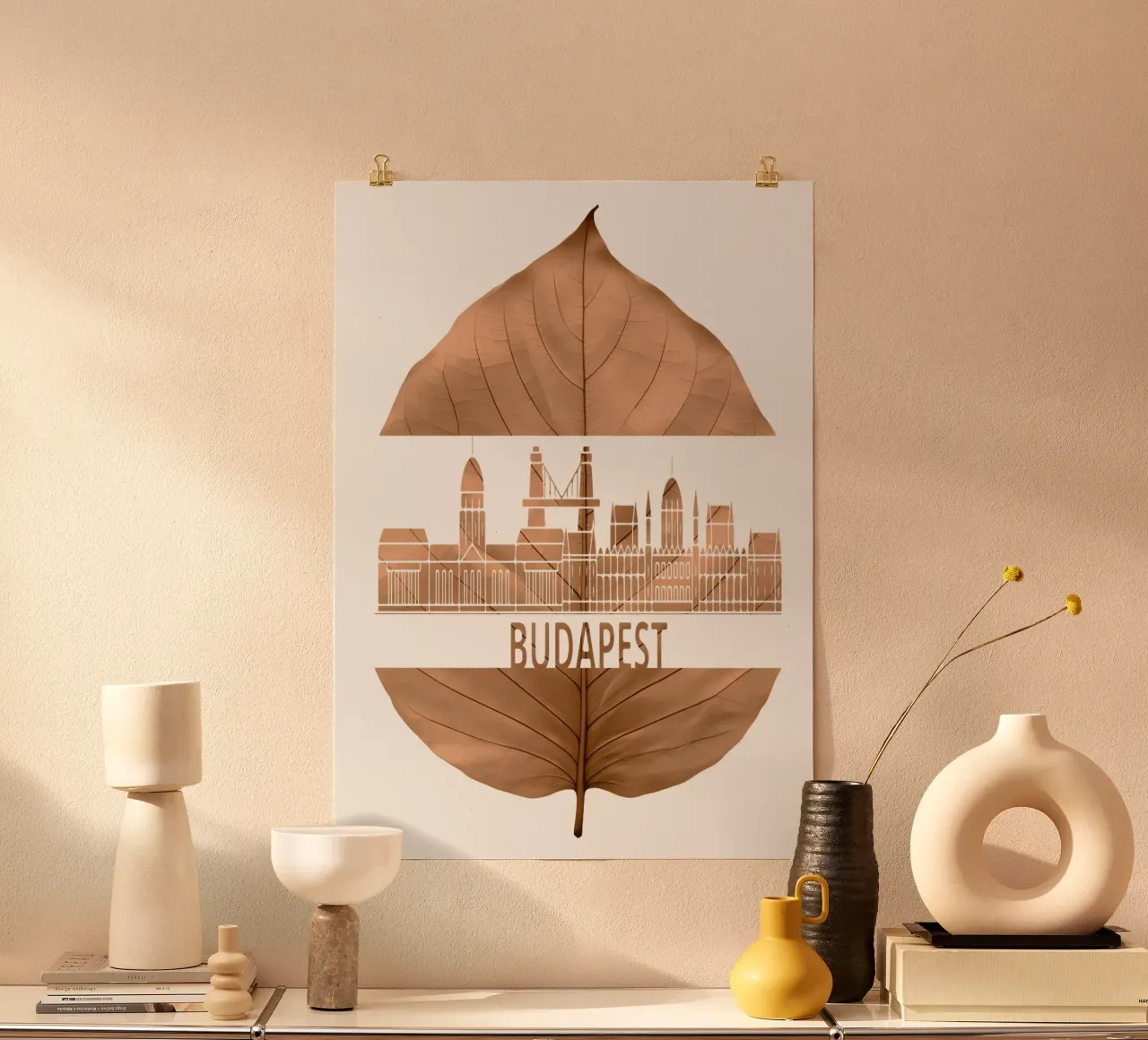 skyline della città di budapest ilustrazione di taglio della foglia carta hahnemühle da kahfiza