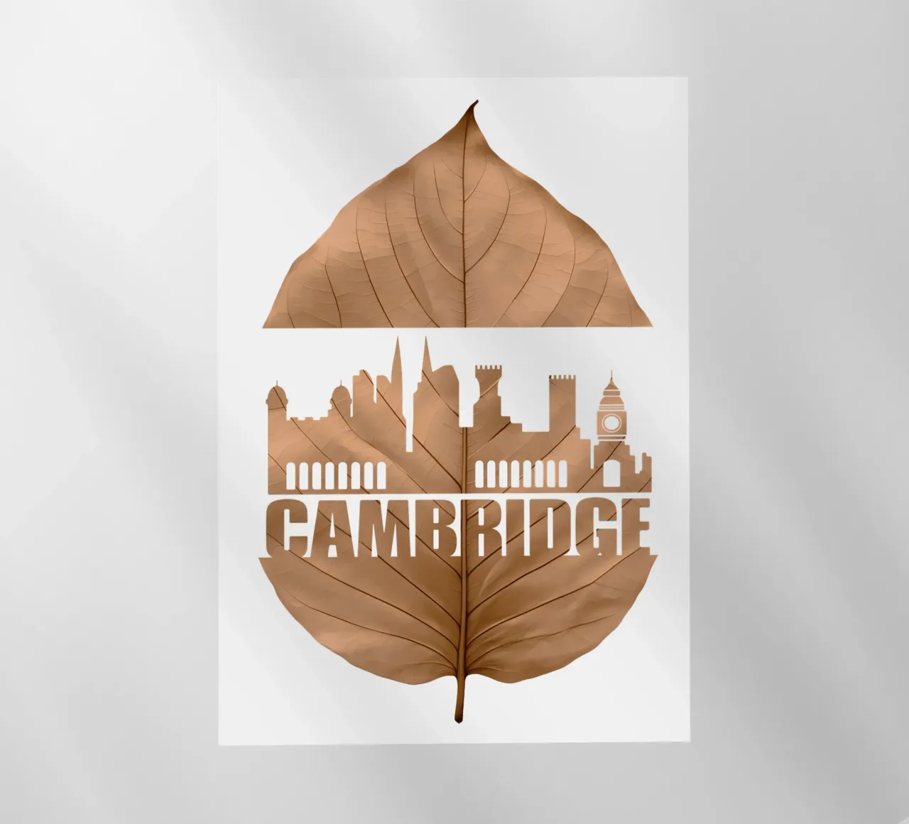 ilustrazione di taglio della foglia dello skyline della città di cambridge pellicola backlit da kahfiza