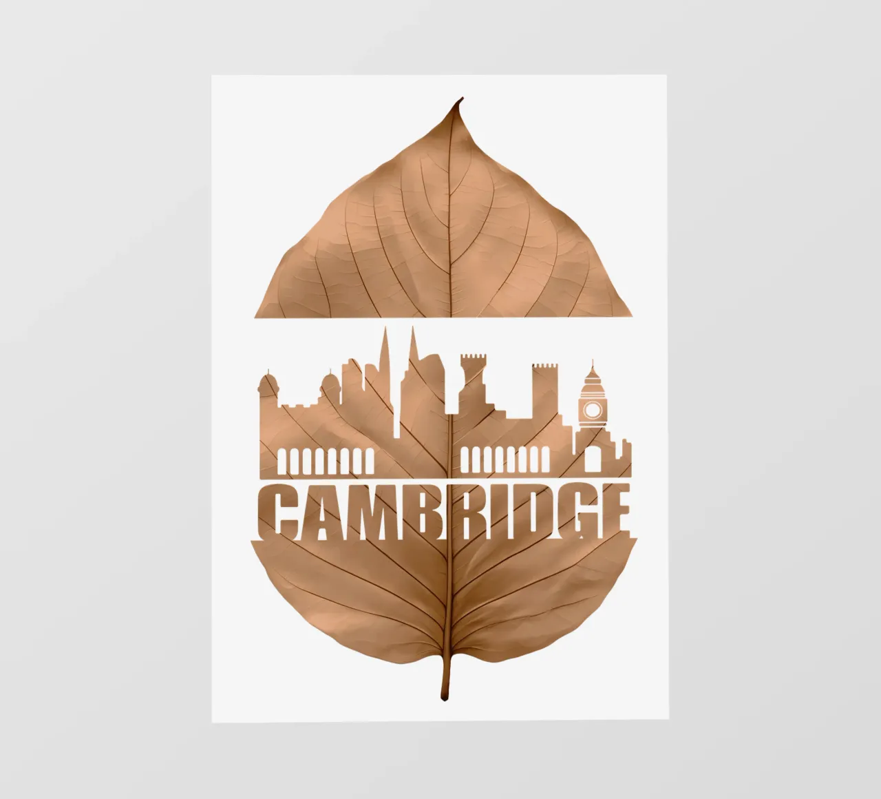 ilustrazione di taglio della foglia dello skyline della città di cambridge pellicola backlit da kahfiza