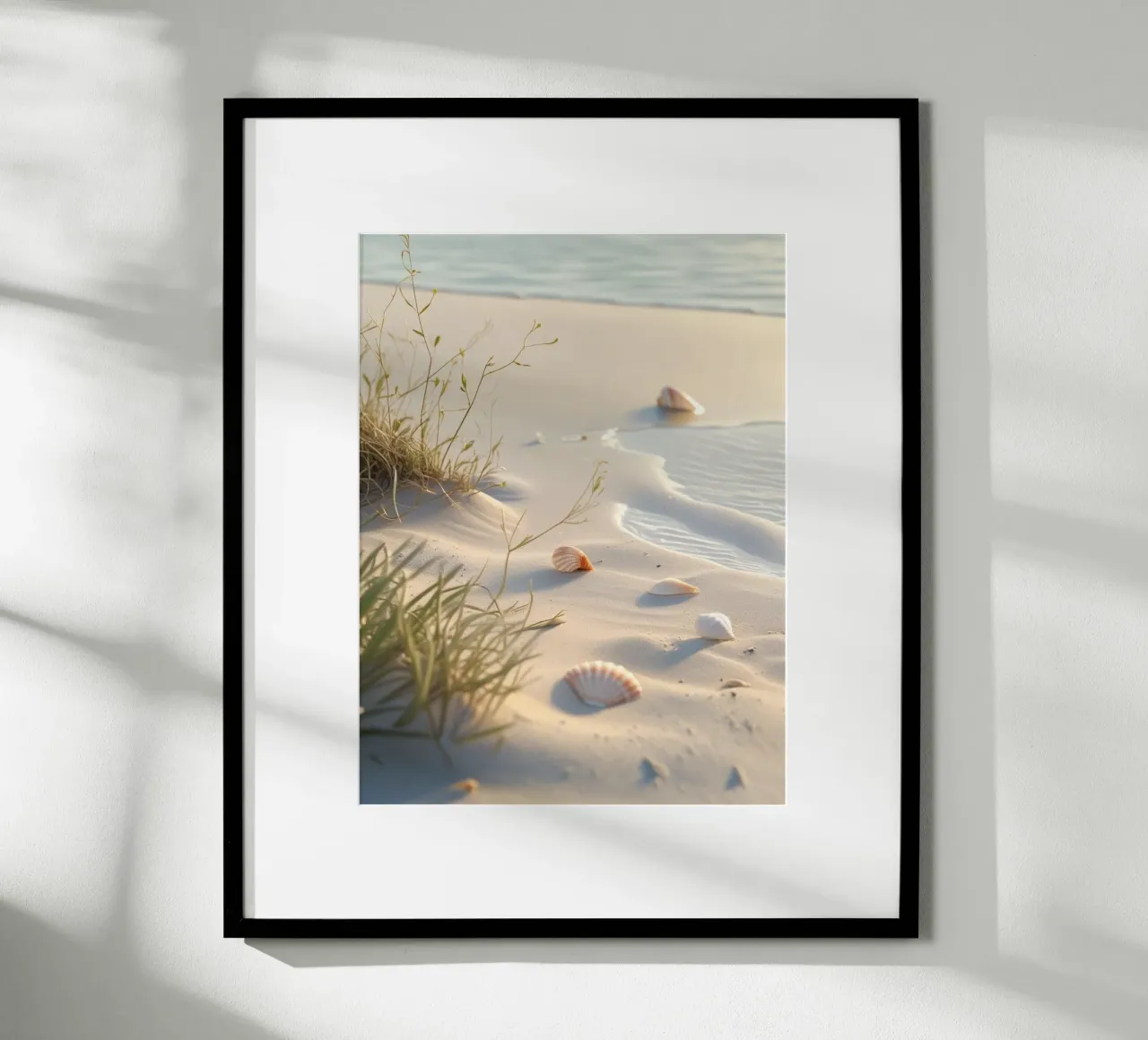 seashells tide poster with wooden frame by life of sands