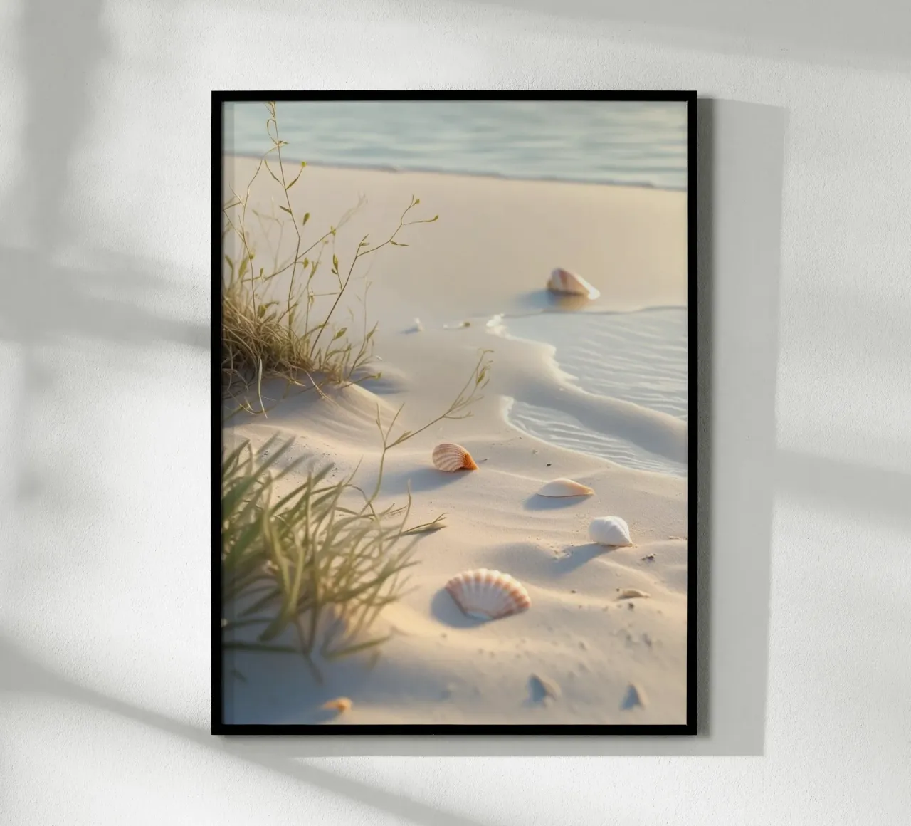 seashells tide poster with wooden frame by life of sands