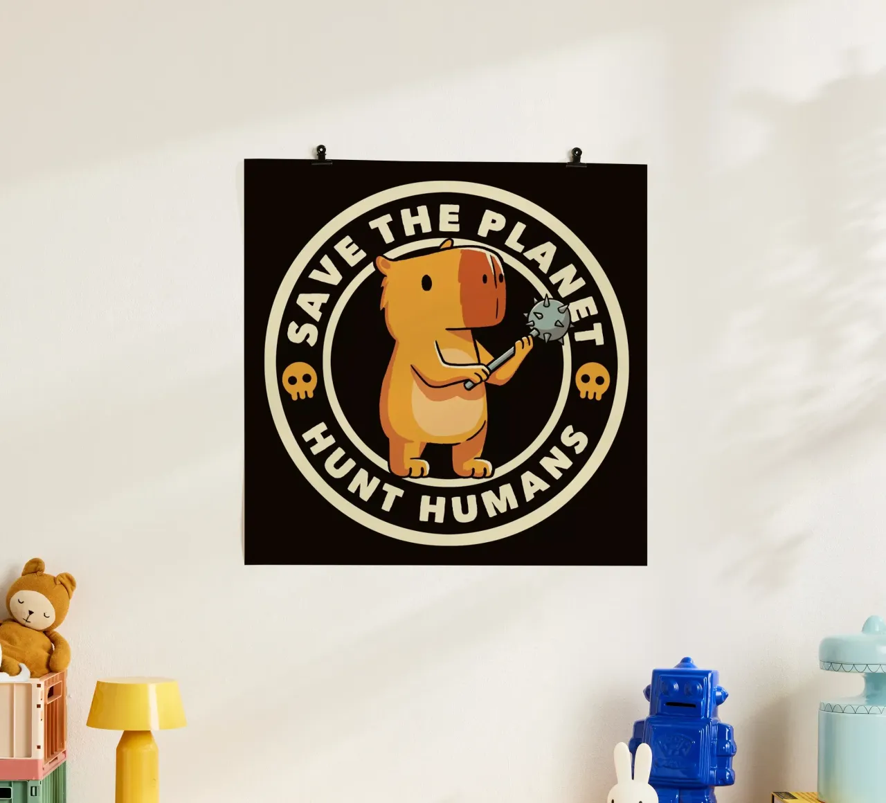 Save The Planet Hunt Humans carta hahnemühle da Tobe Fonseca