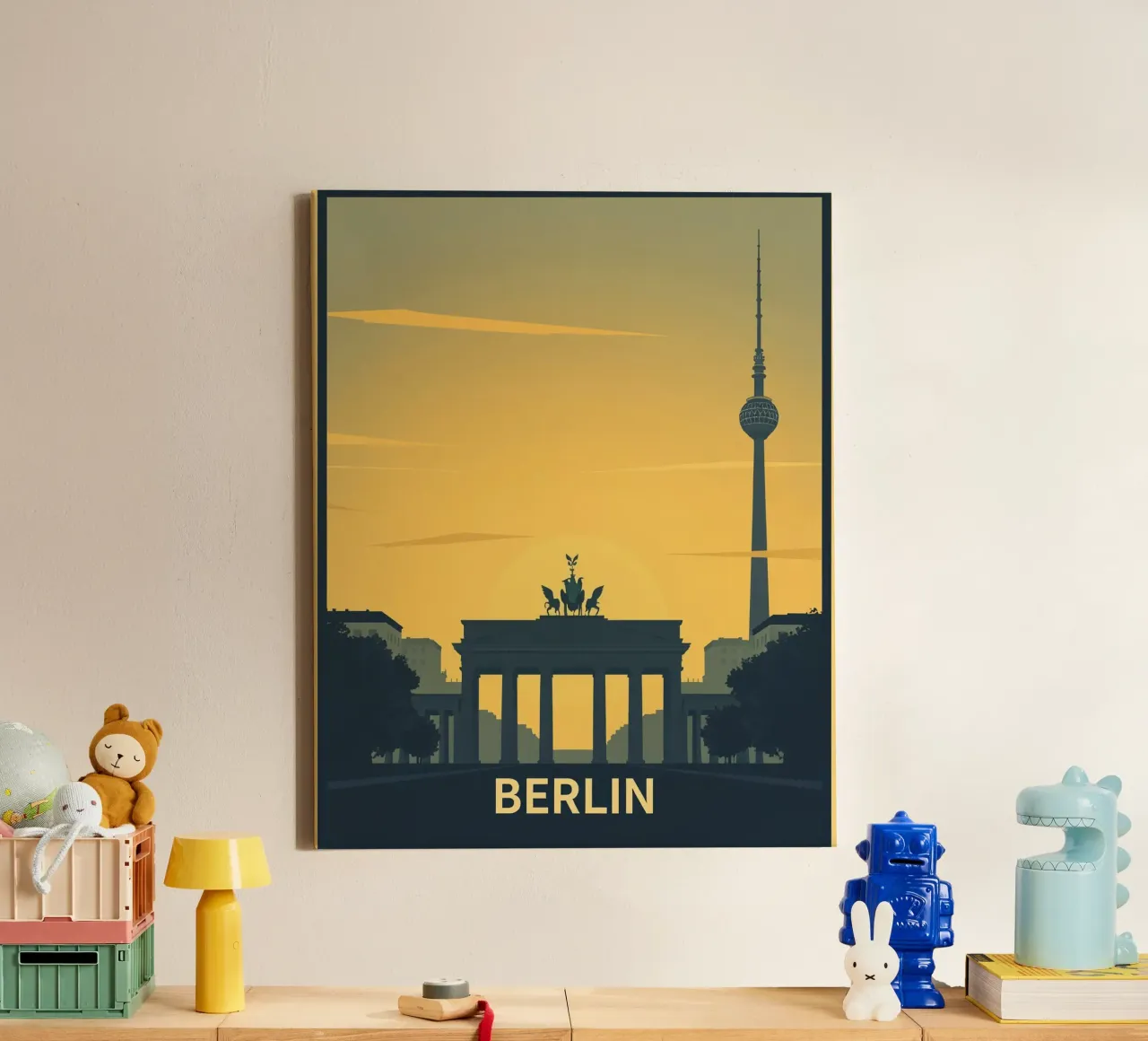 Berlino calda -Vintage Travel tela con Cornice a cassetta da HicksShop