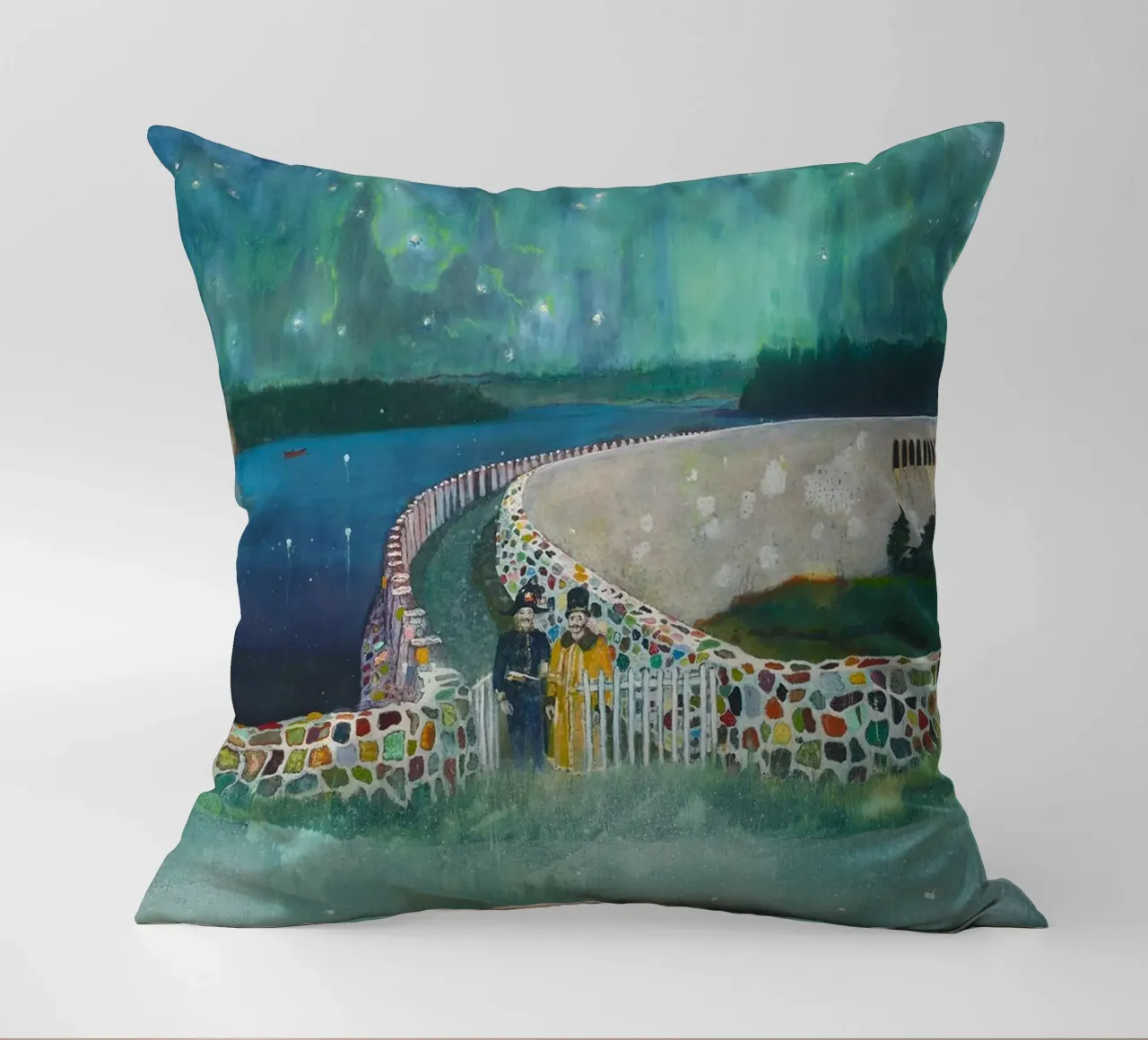 Peter Doig Due uomini cuscino da Milfordwings