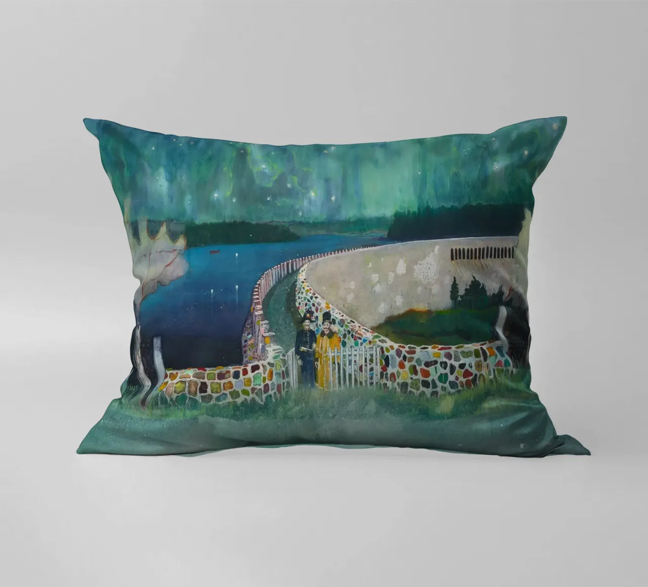 Peter Doig Due uomini cuscino da Milfordwings