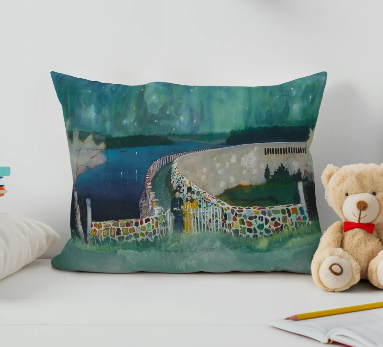 Peter Doig Due uomini cuscino da Milfordwings