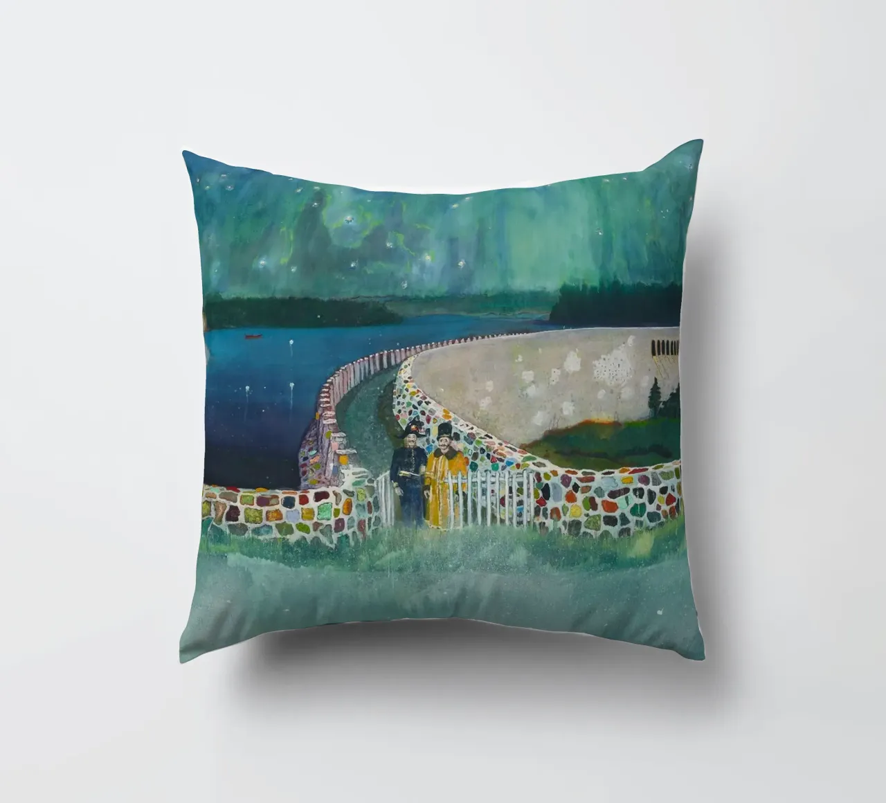 Peter Doig Due uomini cuscino da Milfordwings