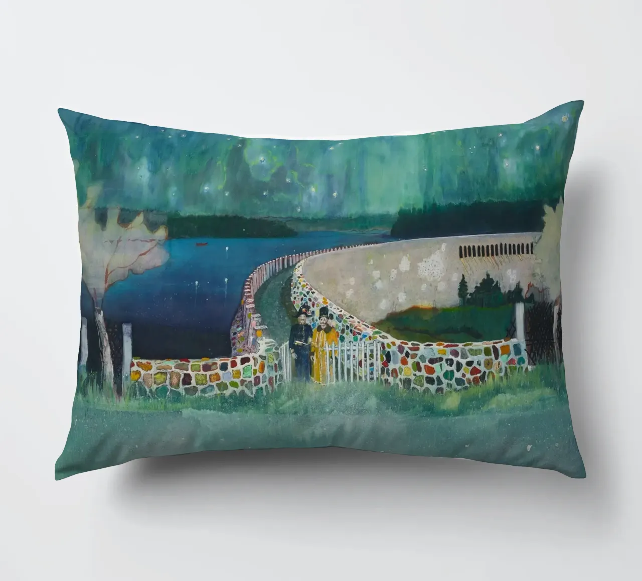 Peter Doig Due uomini cuscino da Milfordwings