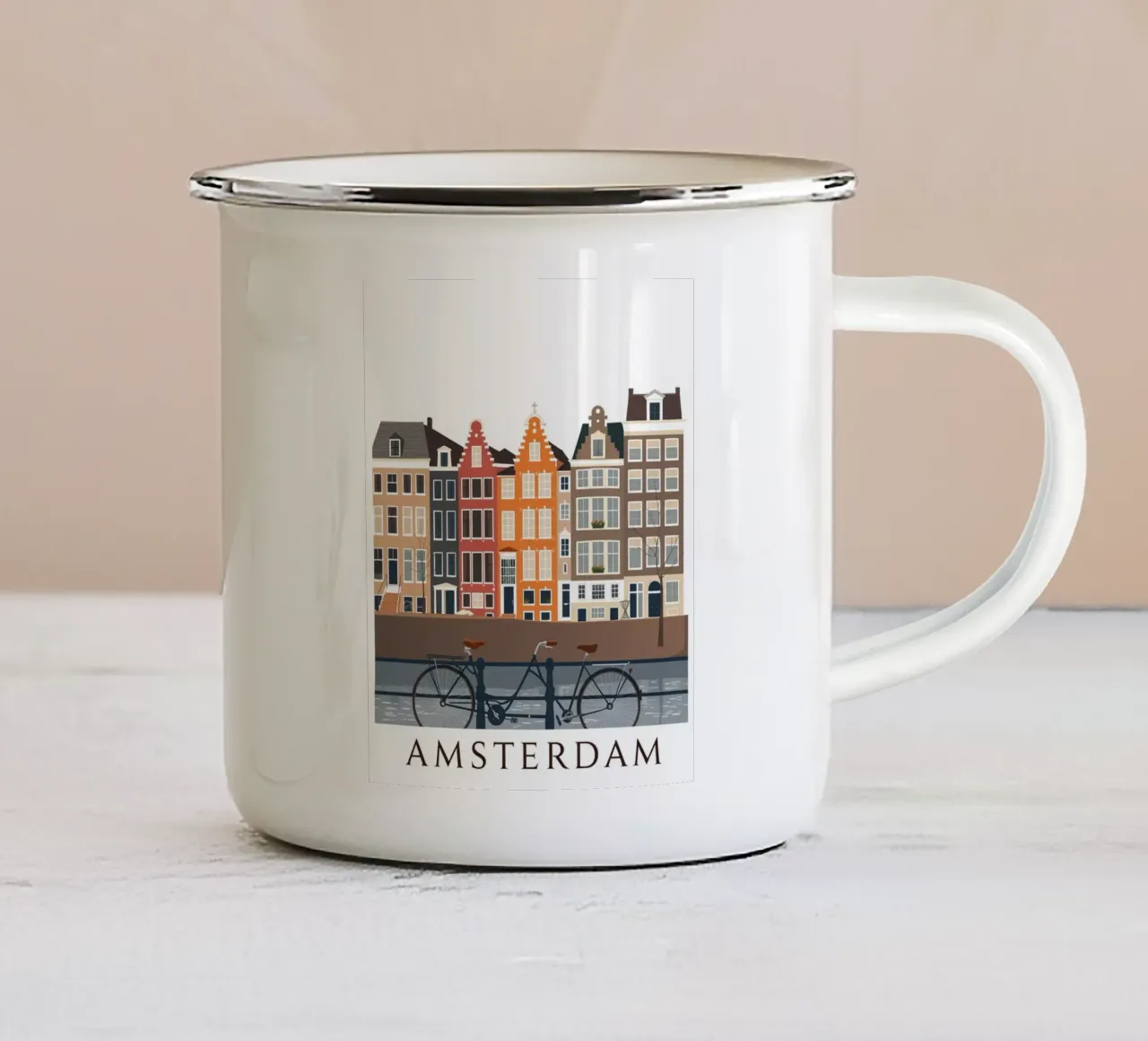 La vista di Amsterdam tazza in smalto da HicksShop