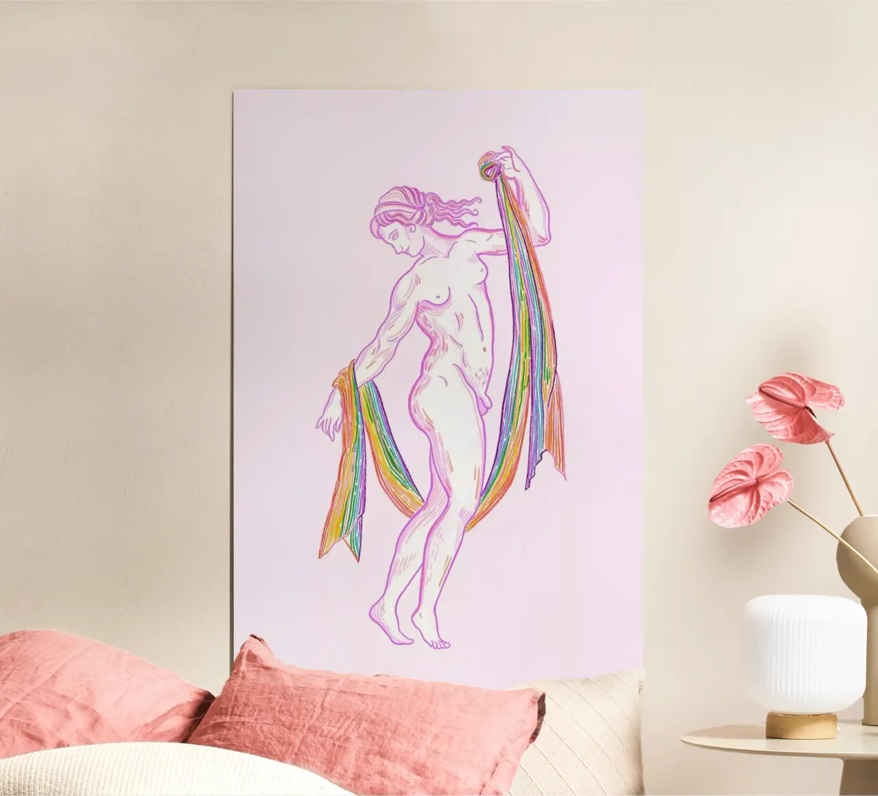 Loving Hermaphroditus poster con telaio in alluminio da Studio One