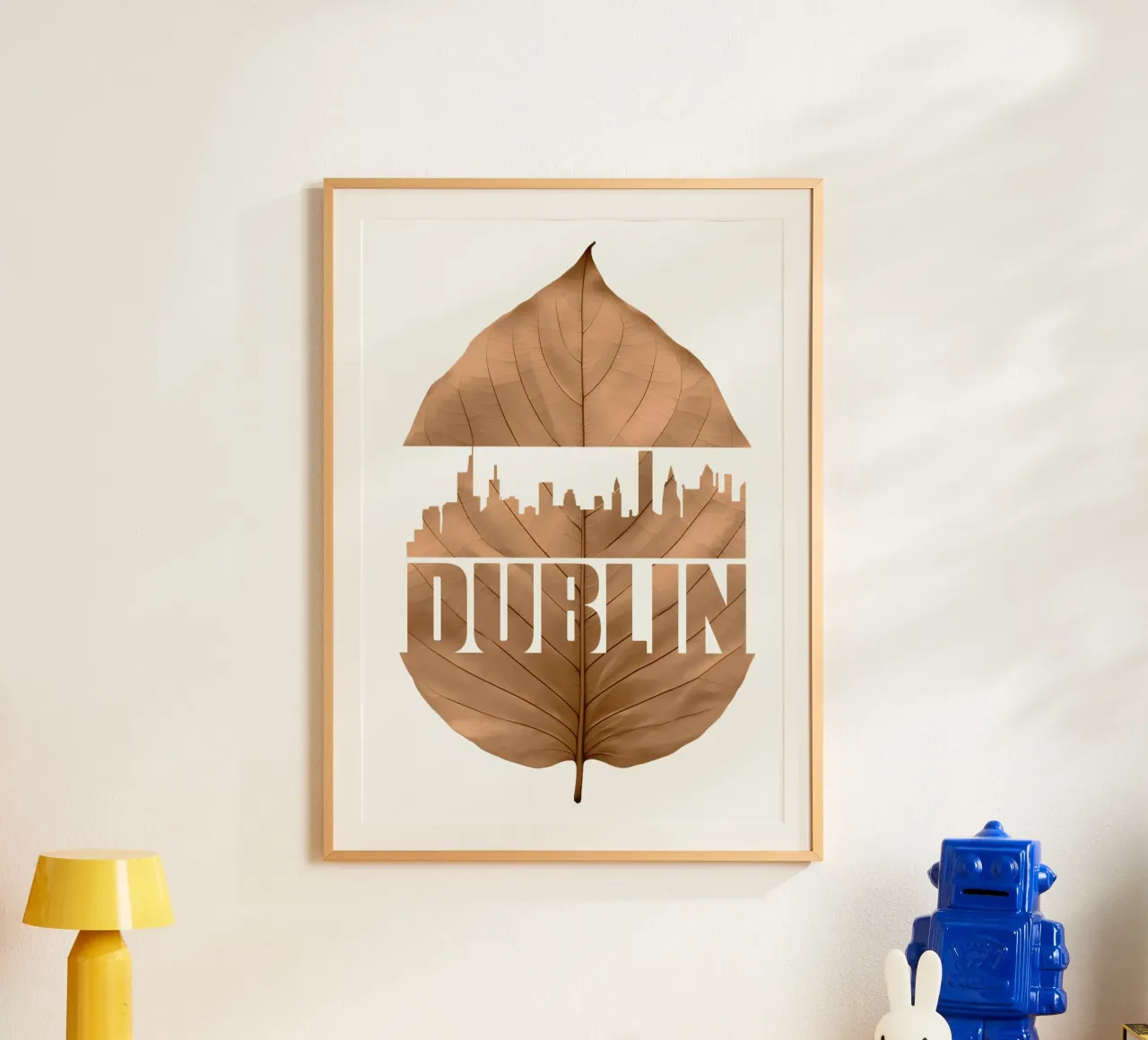 ilustrazione di taglio a foglia della città di dublino poster da kahfiza
