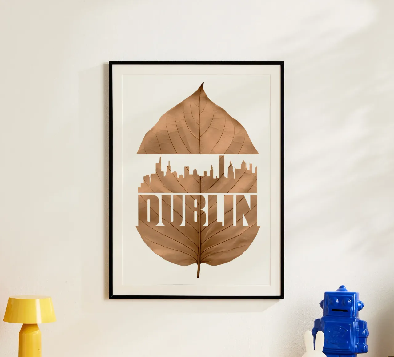 ilustrazione di taglio a foglia della città di dublino poster da kahfiza