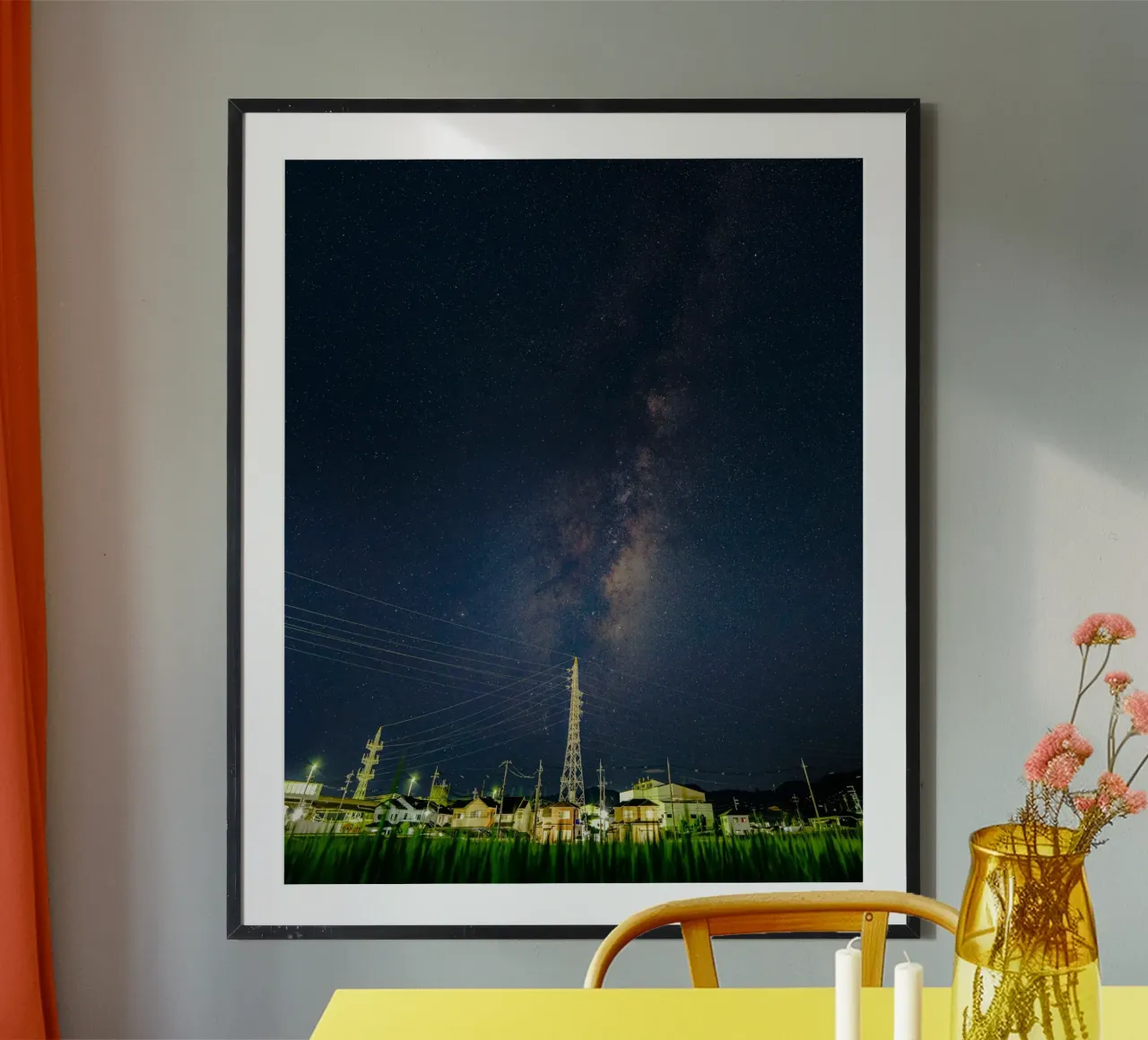 costellazioni edifici poster con telaio in plastica da space words