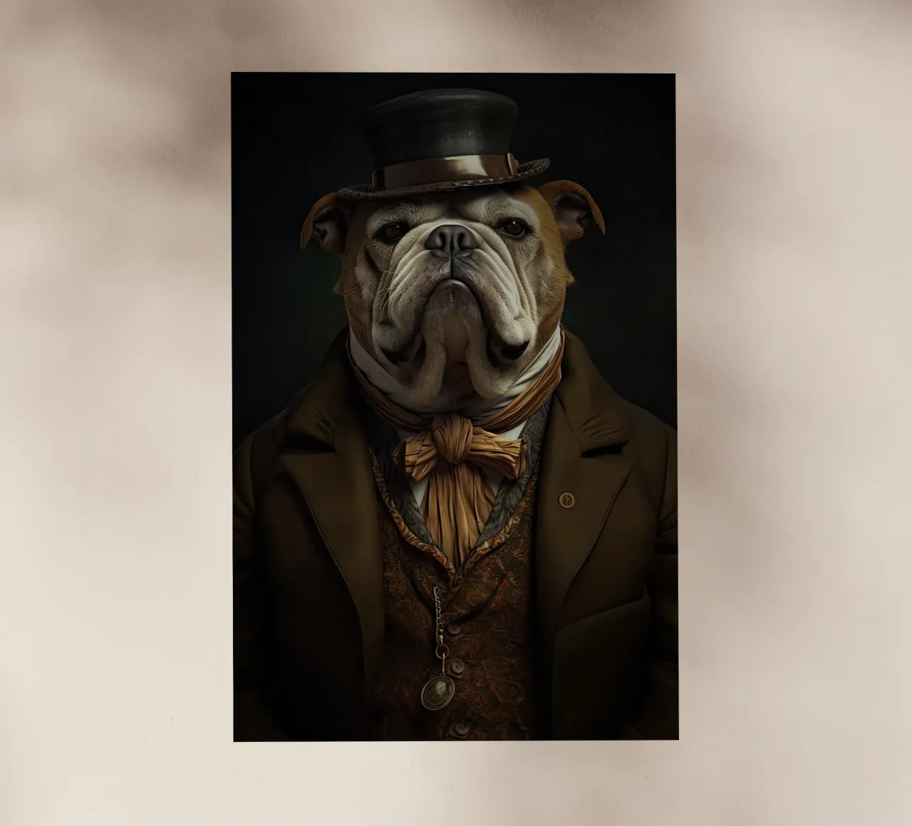 Bulldog in abiti d'epoca pellicola backlit da Imagine