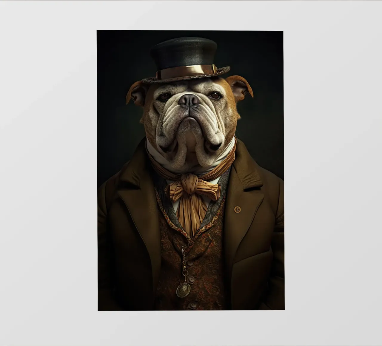 Bulldog in abiti d'epoca pellicola backlit da Imagine