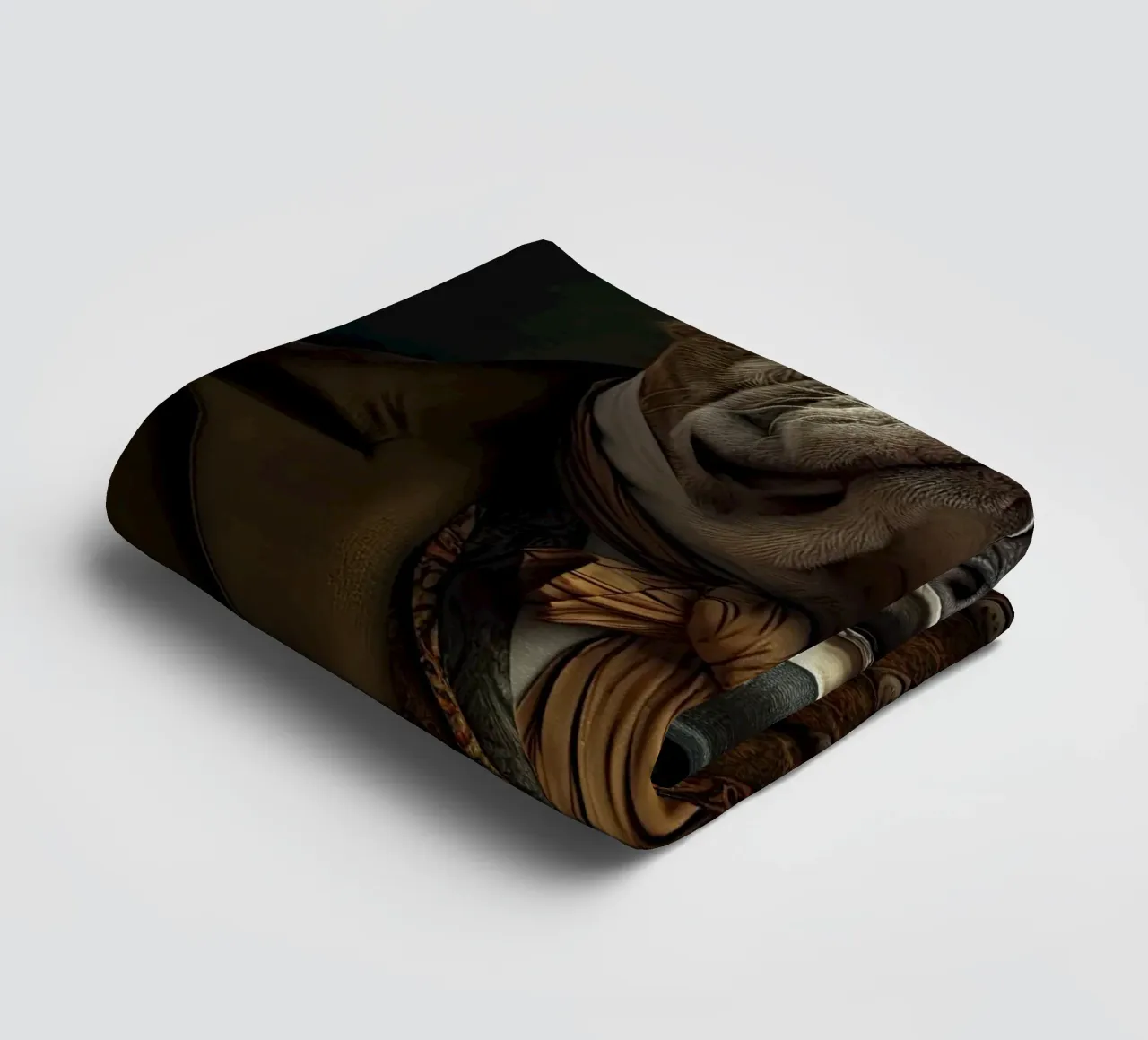 Bulldog in ouderwetse kleding badhanddoek van Imagine