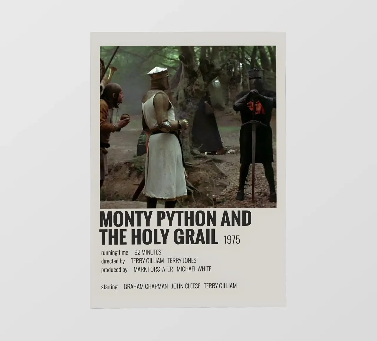 MONTY PYTHON AND THE HOLY GRAIL 1975 telo in pvc da MVFminimalist