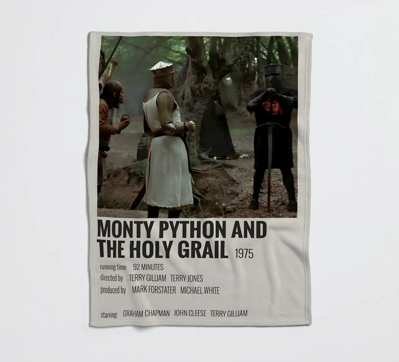 MONTY PYTHON AND THE HOLY GRAIL 1975 coperta in pile da MVFminimalist