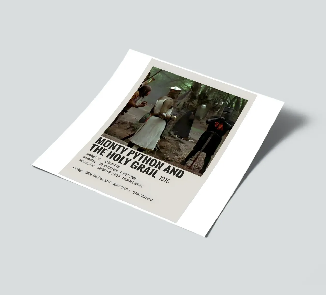 MONTY PYTHON AND THE HOLY GRAIL 1975 foglio adesivo da MVFminimalist