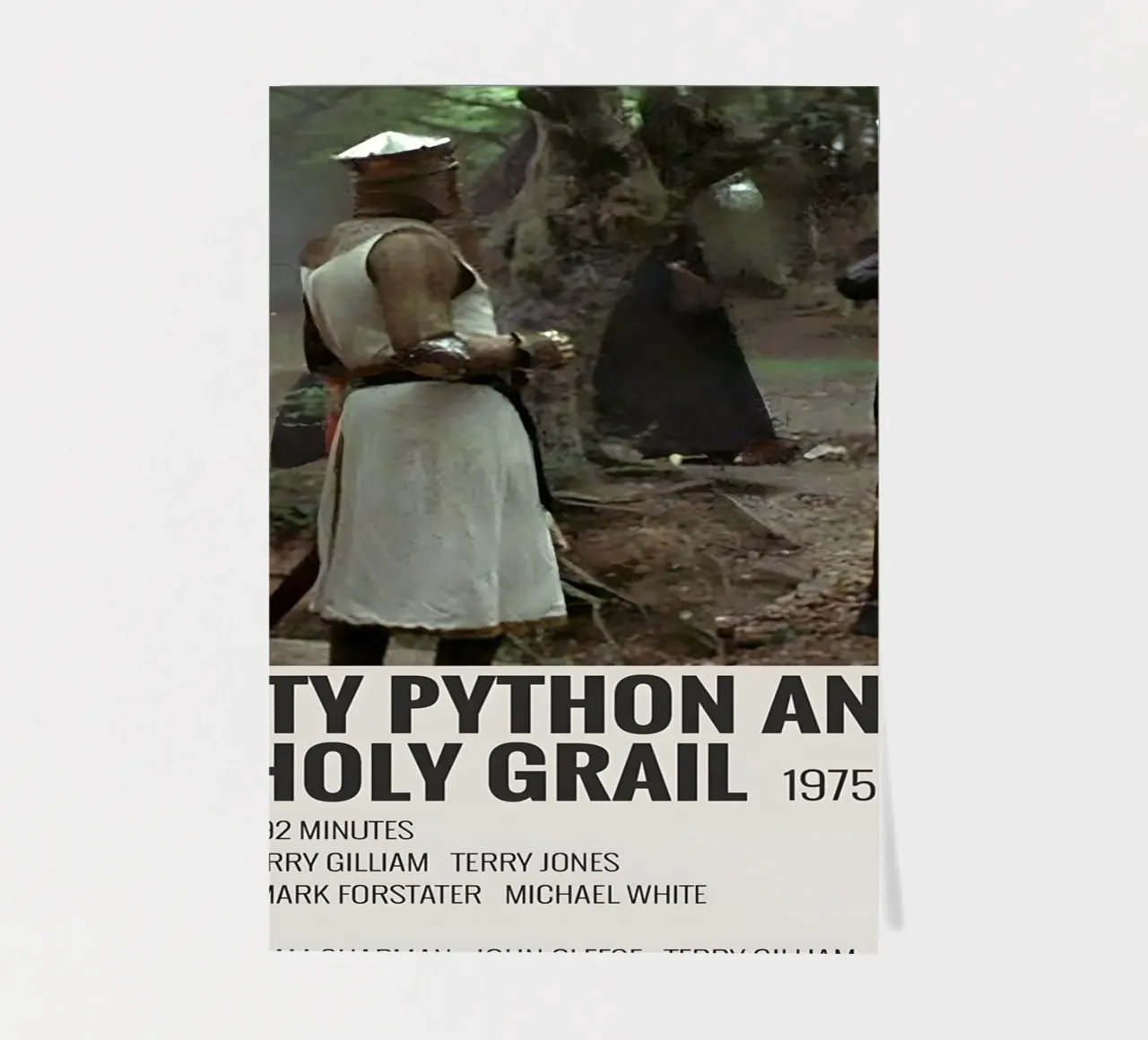 MONTY PYTHON AND THE HOLY GRAIL 1975 foglio adesivo da MVFminimalist