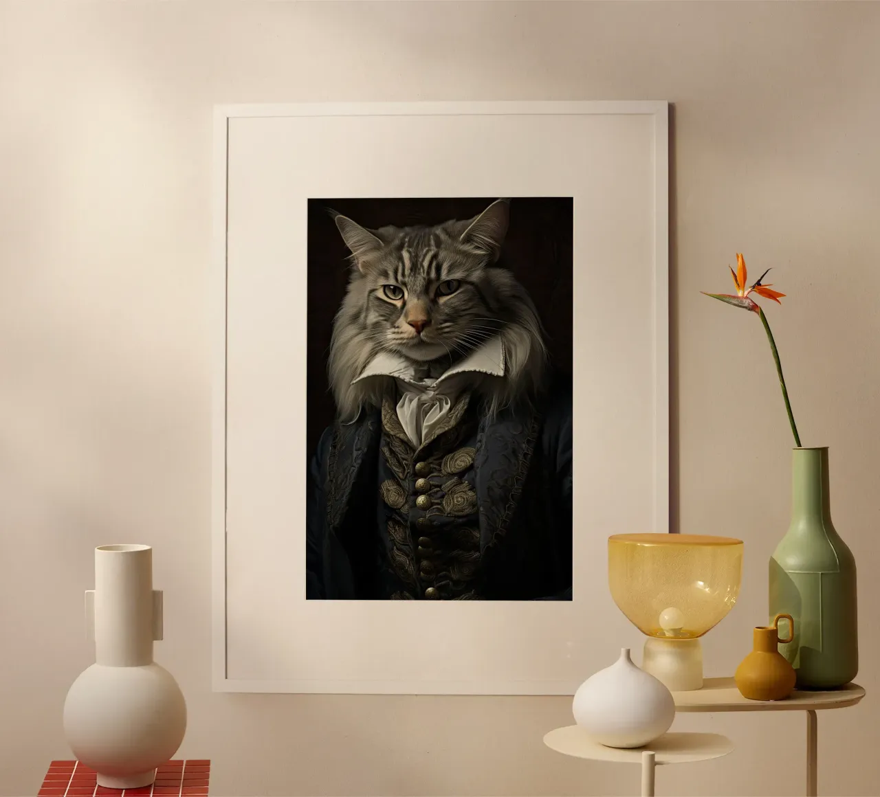 Cat in old-fashioned clothes poster by Imagine
