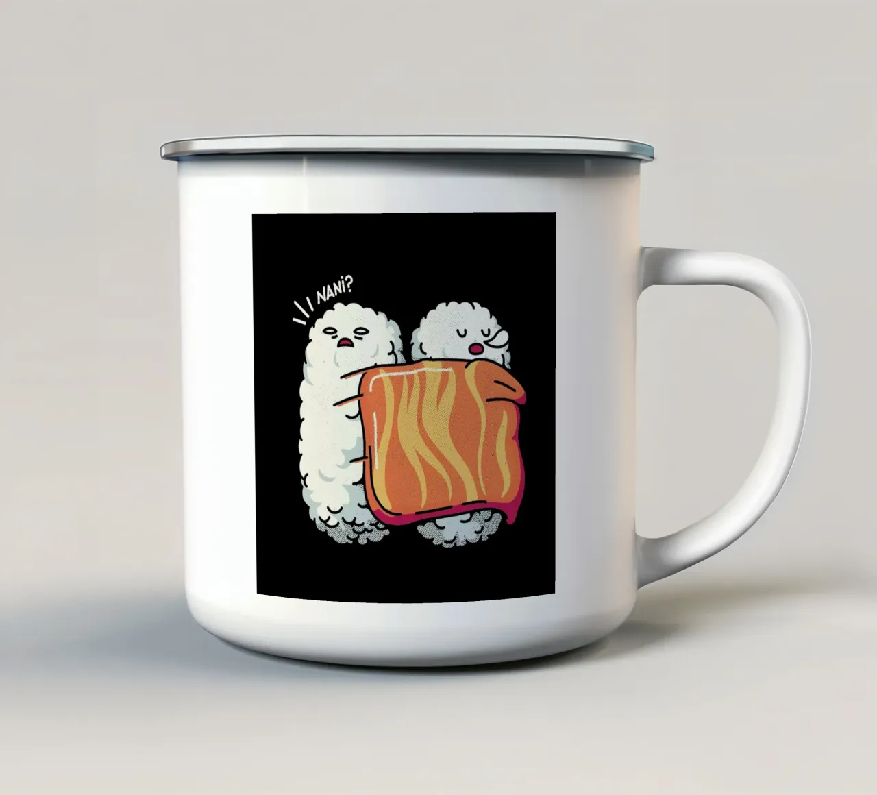 Sleeping Sushi tazza in smalto da Tobe Fonseca