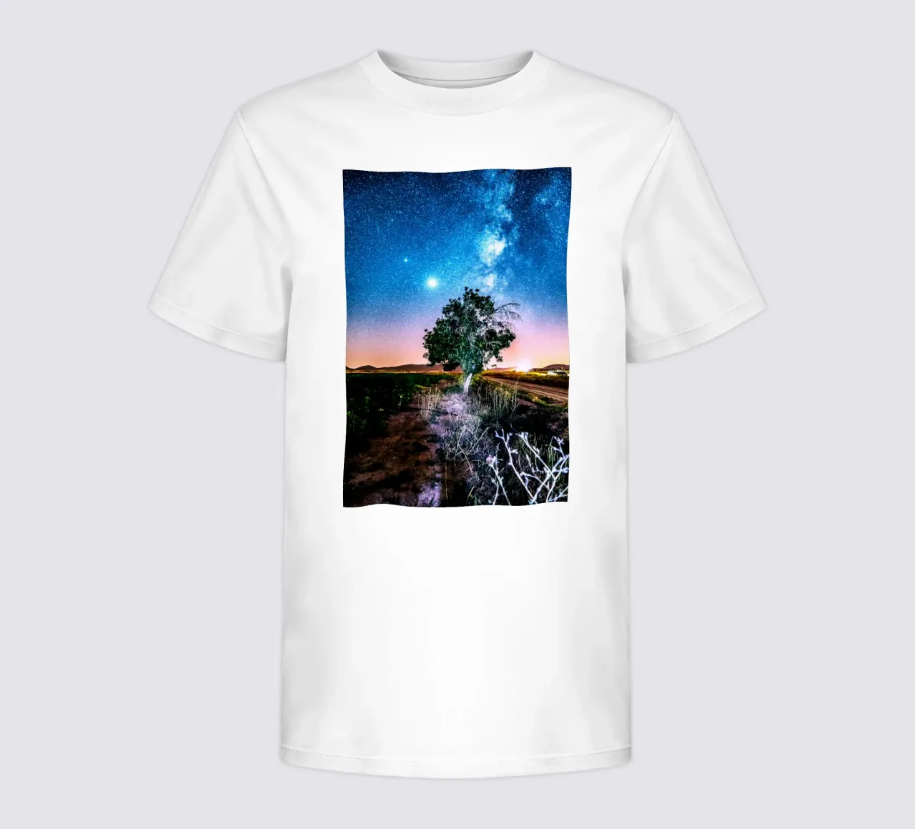 spazio paesaggistico notturno t-shirt bambini da space words